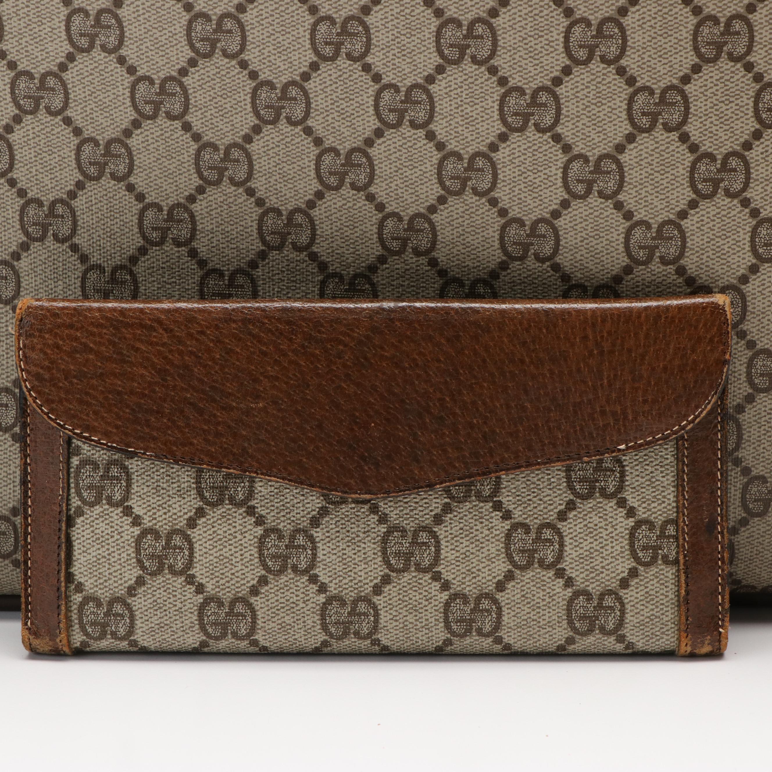 Gucci Weekender Bag in GG Supreme Canvas and Leather