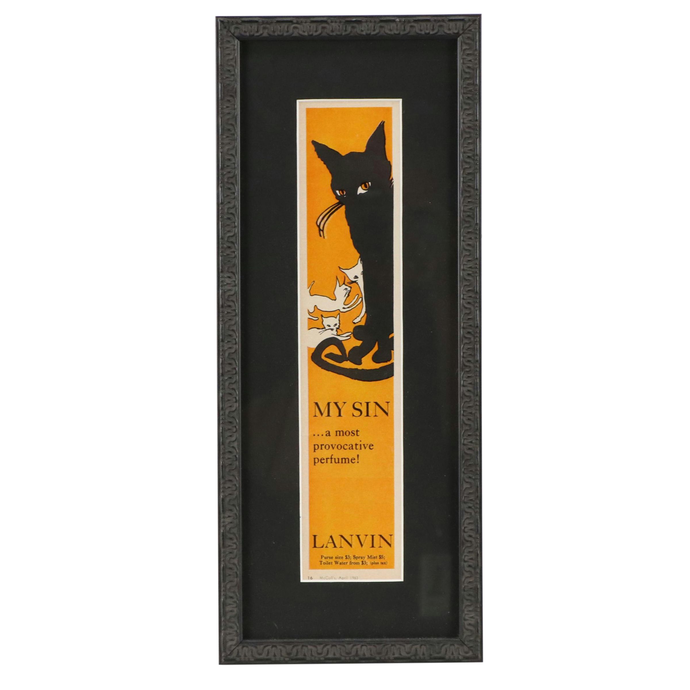 Lanvin "My Sin" Perfume Ad from McCall's, 1963