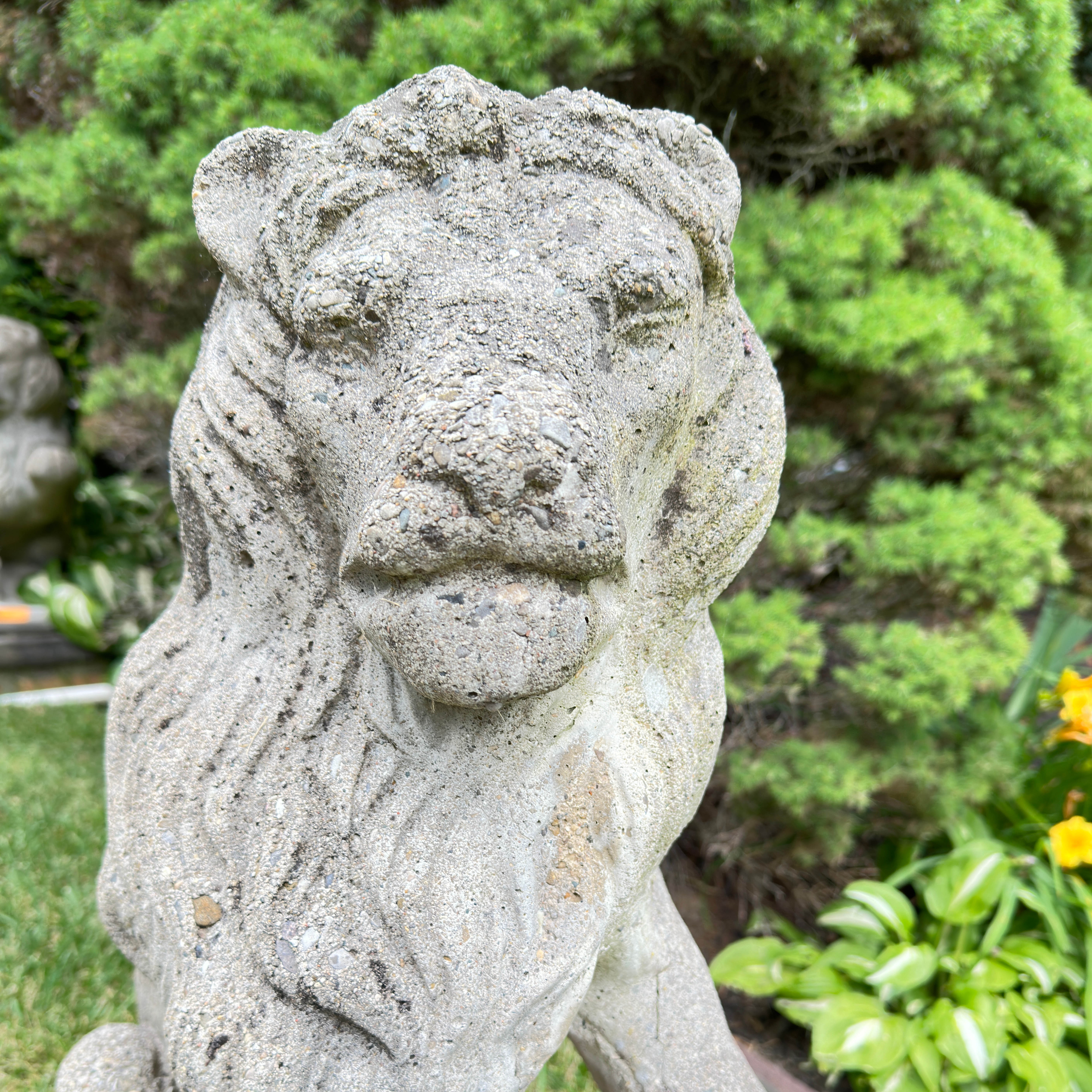 Cast Concrete Lion Garden Statue
