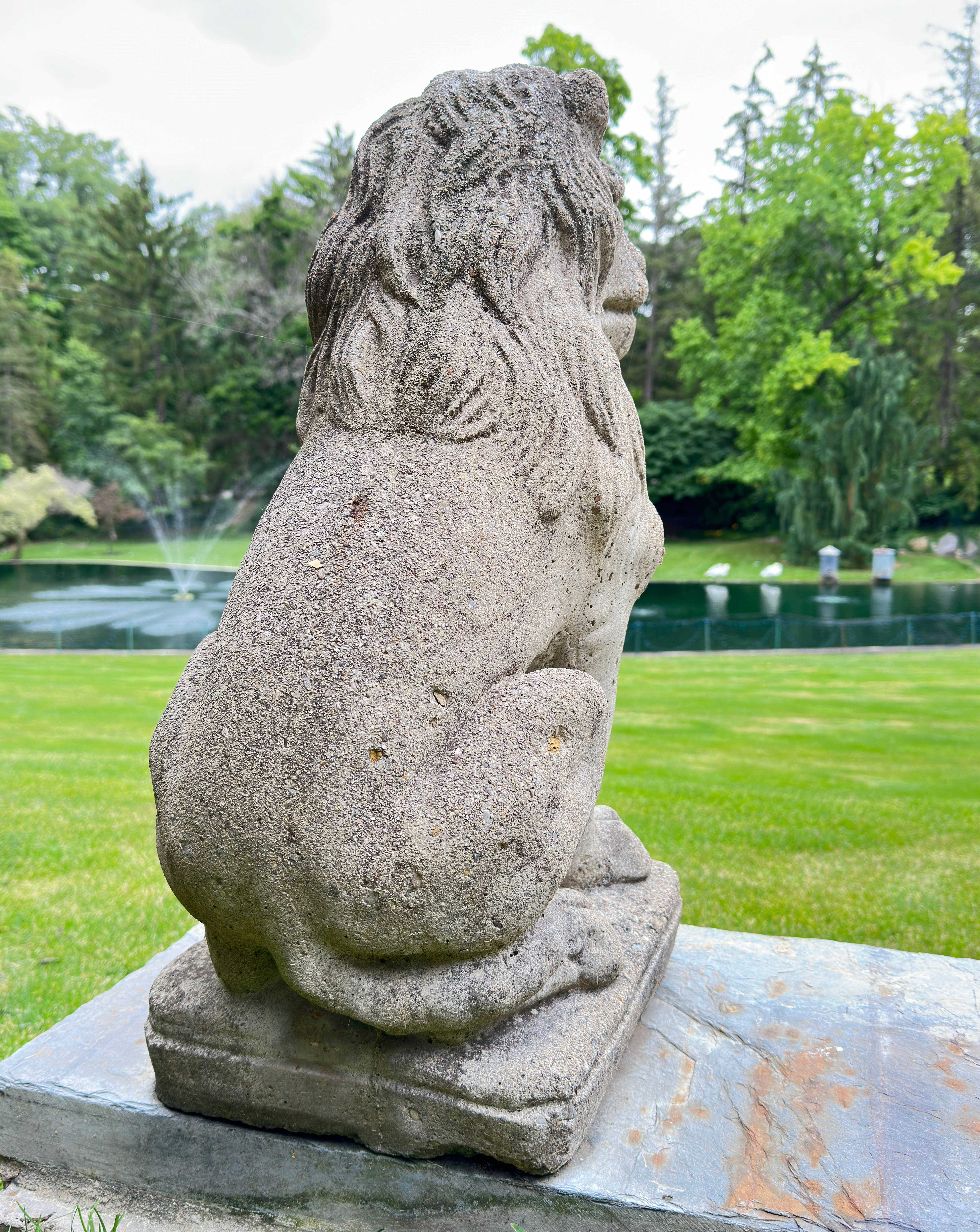 Cast Concrete Lion Garden Statue