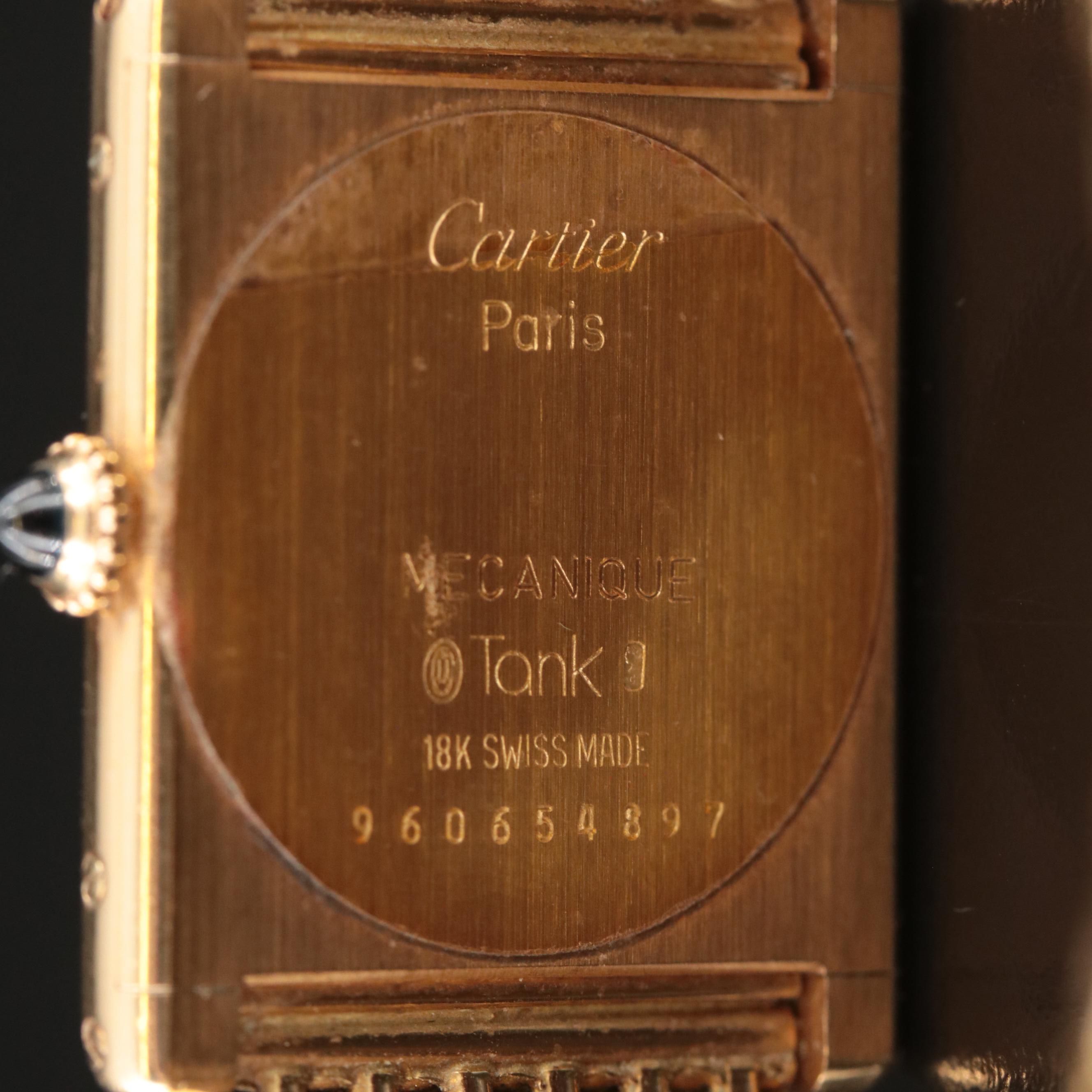 Cartier Tank Mecanique 18K Gold 24MM Watch