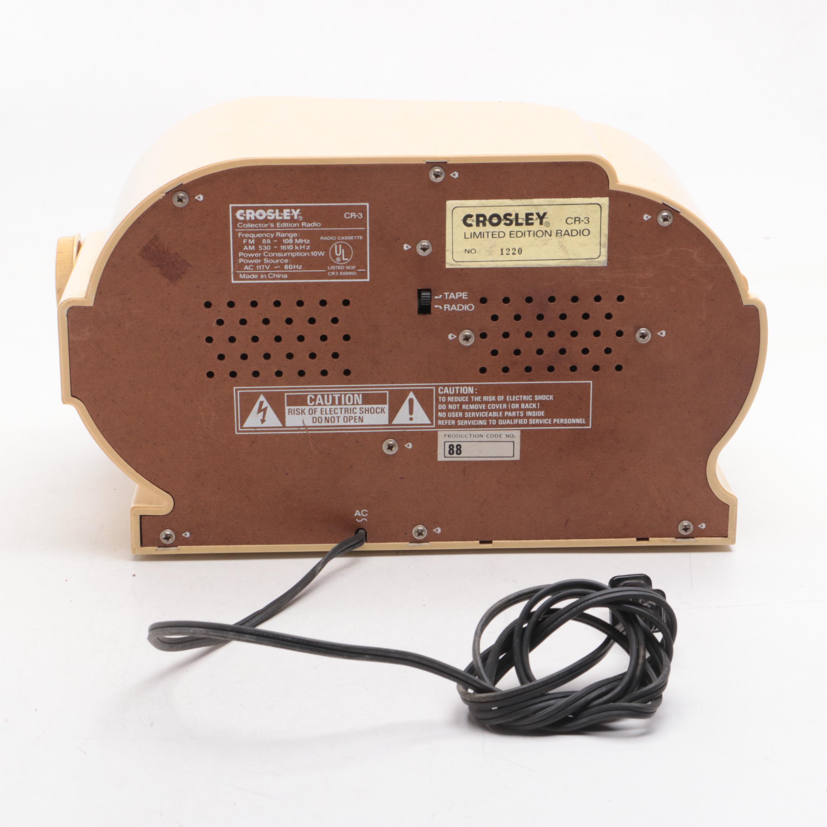 Crosley Collector's Edition Radio CR-3 Combination AM, FM and Cassette