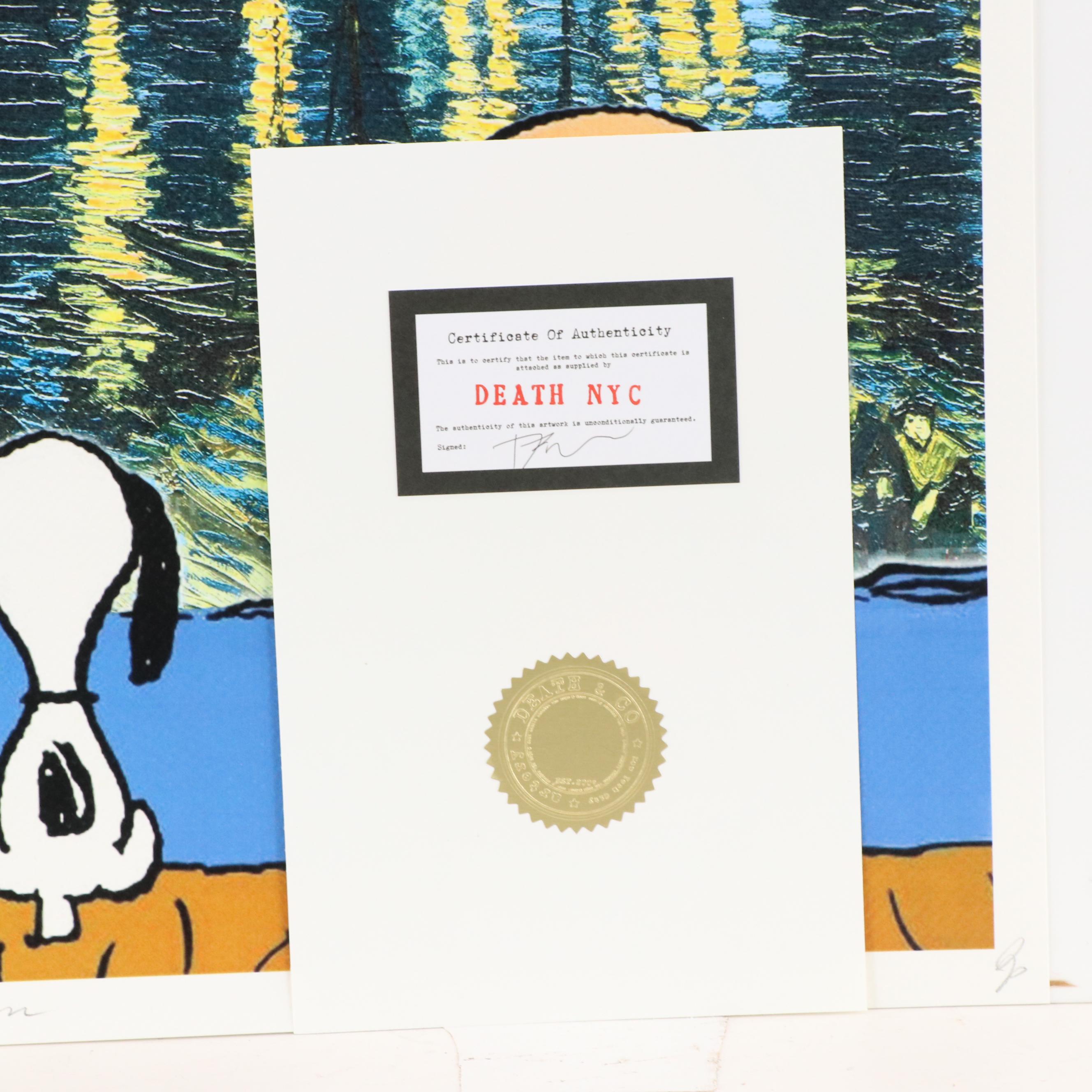 Death NYC Graphic Digital Print Featuring Peanuts x Van Gogh, 21st Century