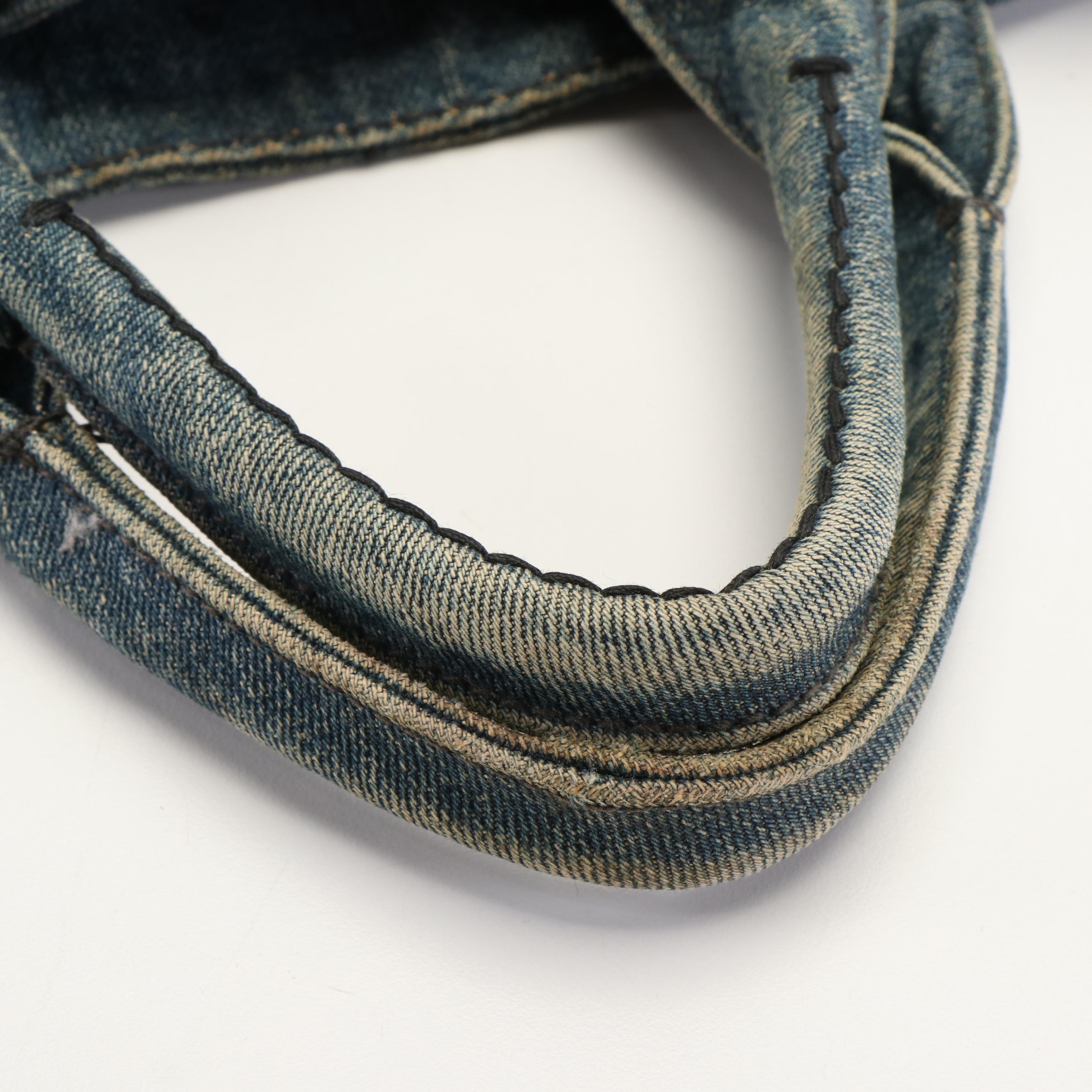 Prada Canapa Logo Denim Tote Bag