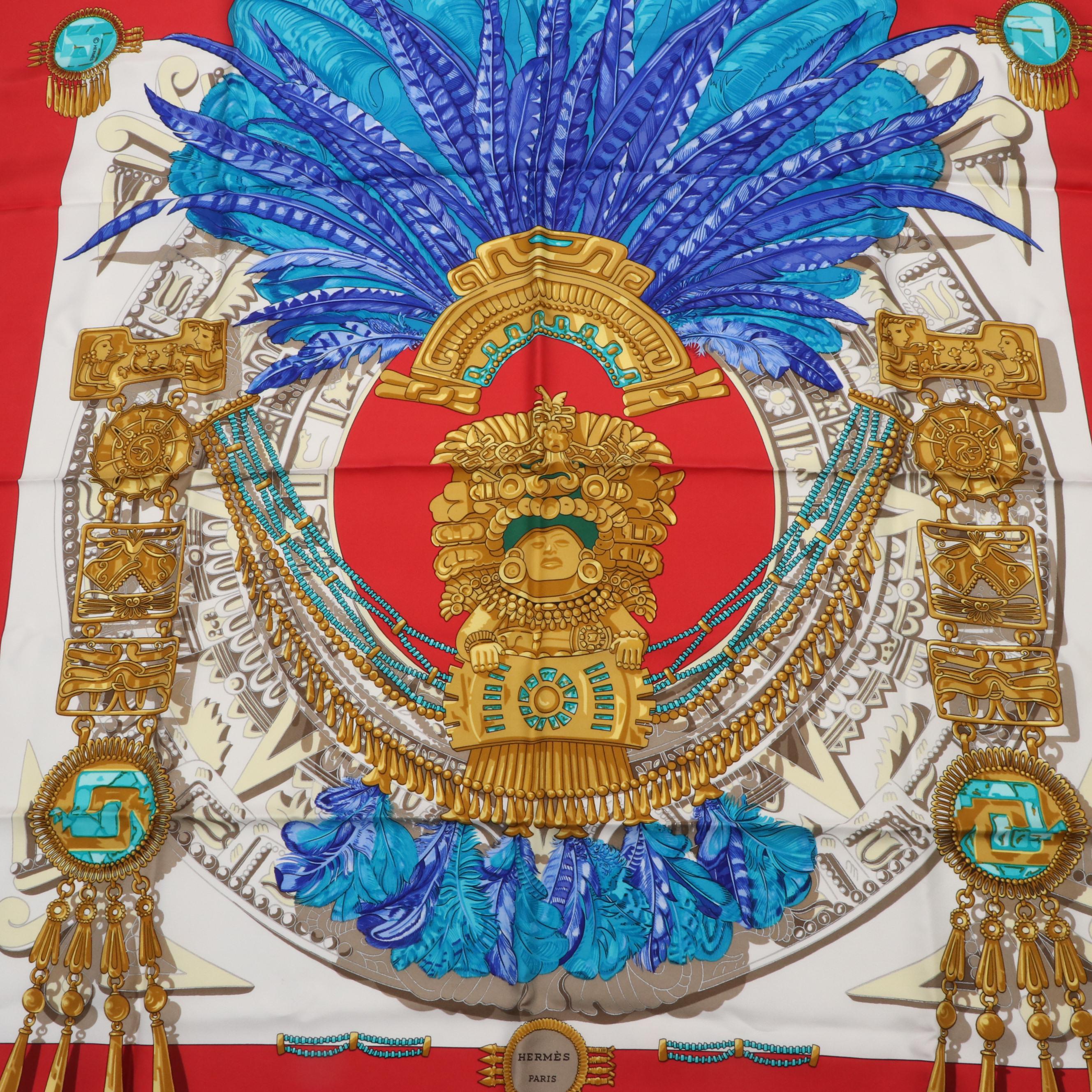 Hermès "Mexique" Silk Twill Scarf 90