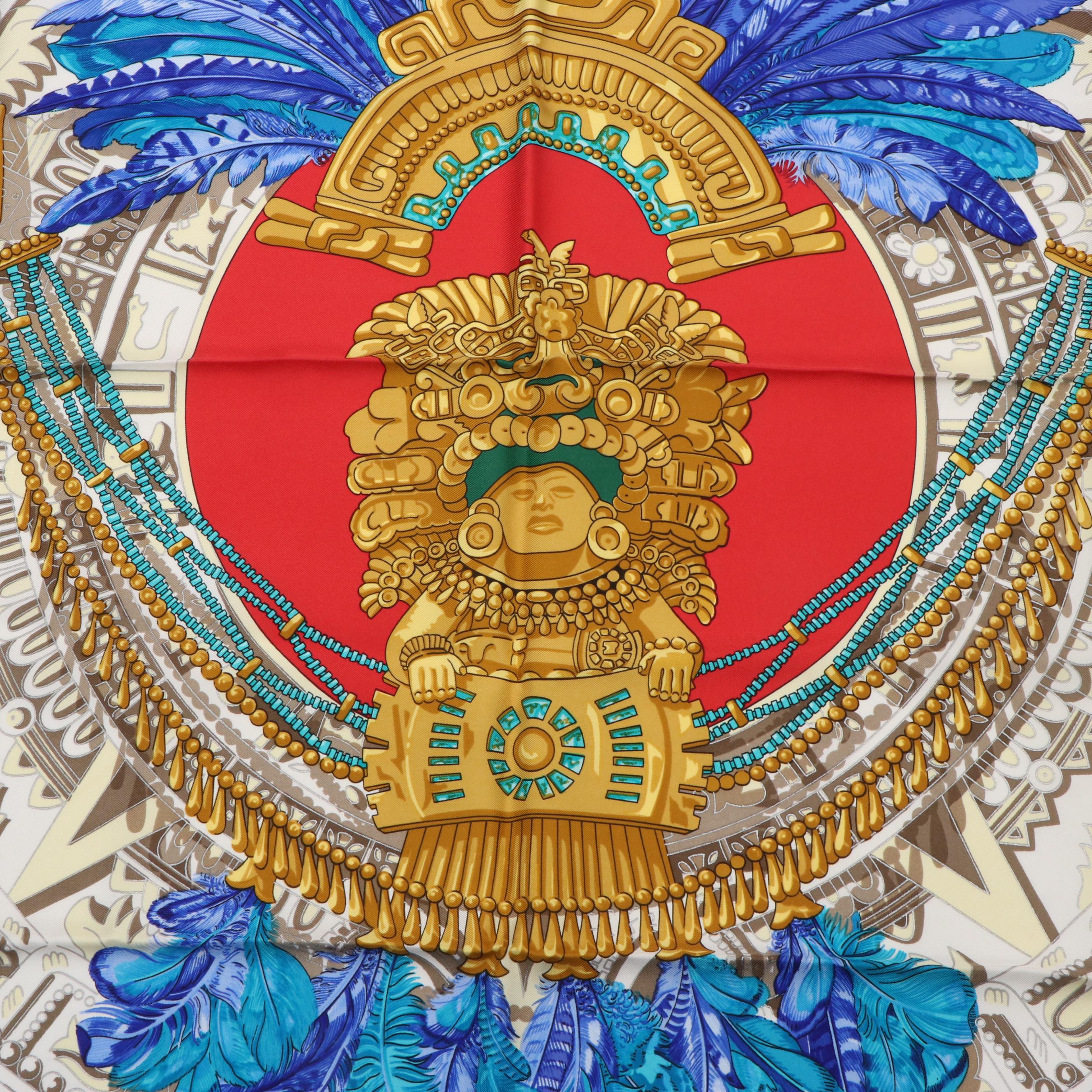 Hermès "Mexique" Silk Twill Scarf 90