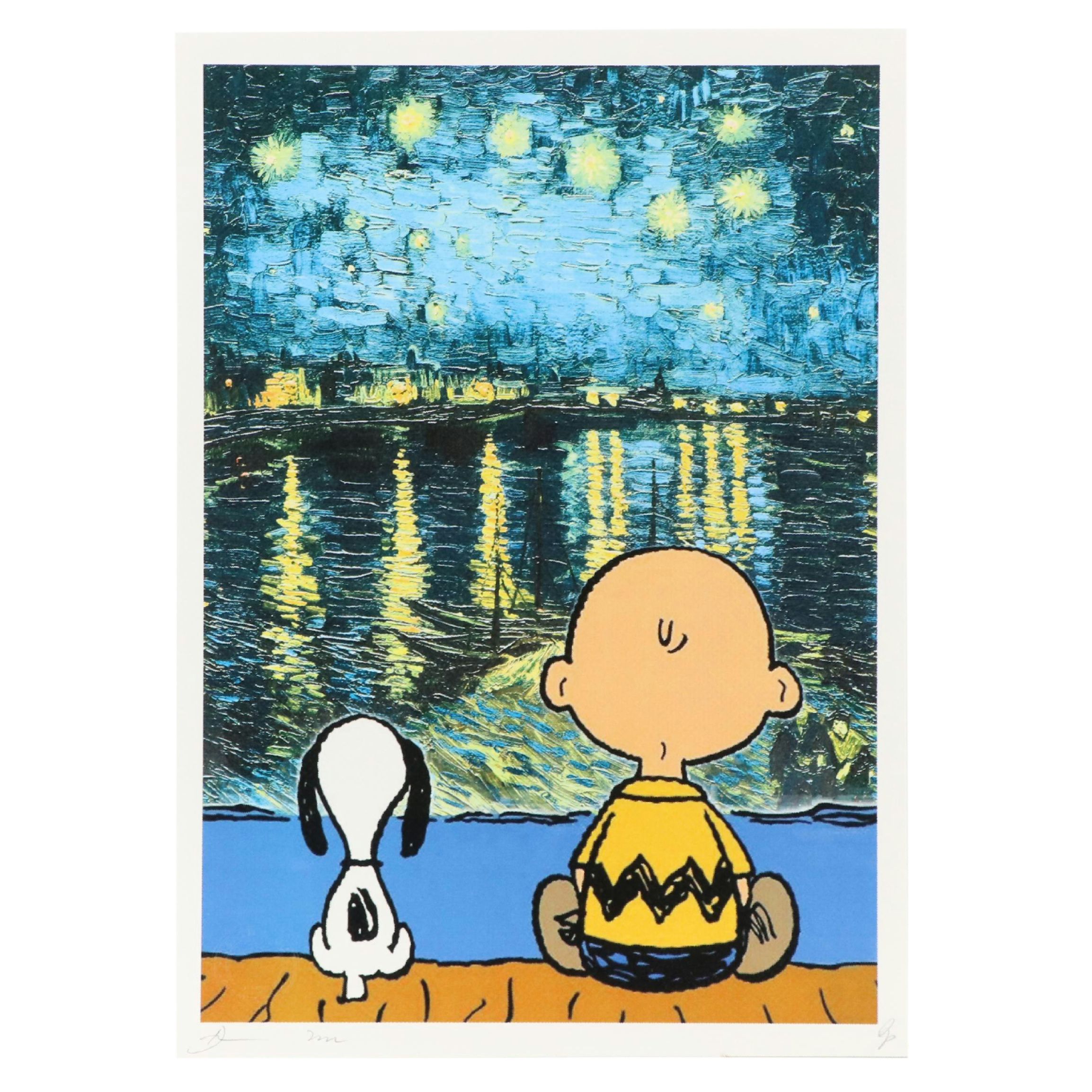 Death NYC Graphic Digital Print Featuring Peanuts x Van Gogh, 21st Century