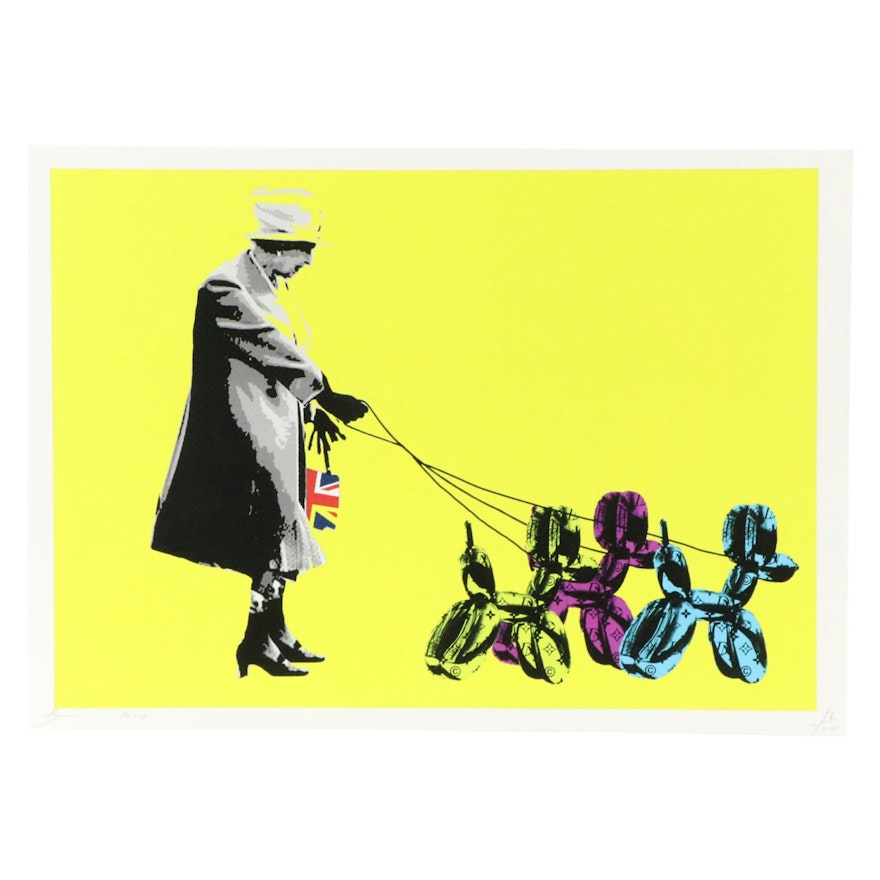 Death NYC Graphic Digital Print of Jeff Koons x Queen Elizabeth, 21st Century