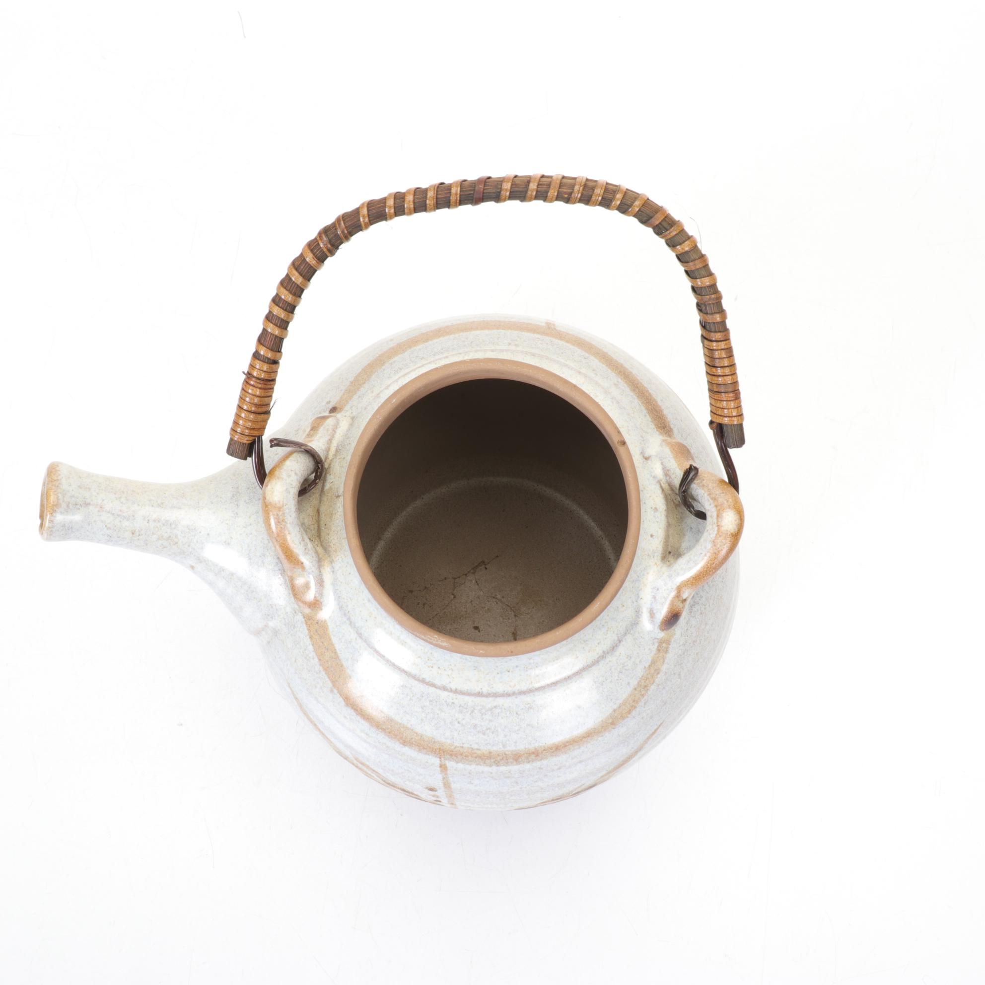 Glazed Ceramic Hot Water Pot, Late 20th Century