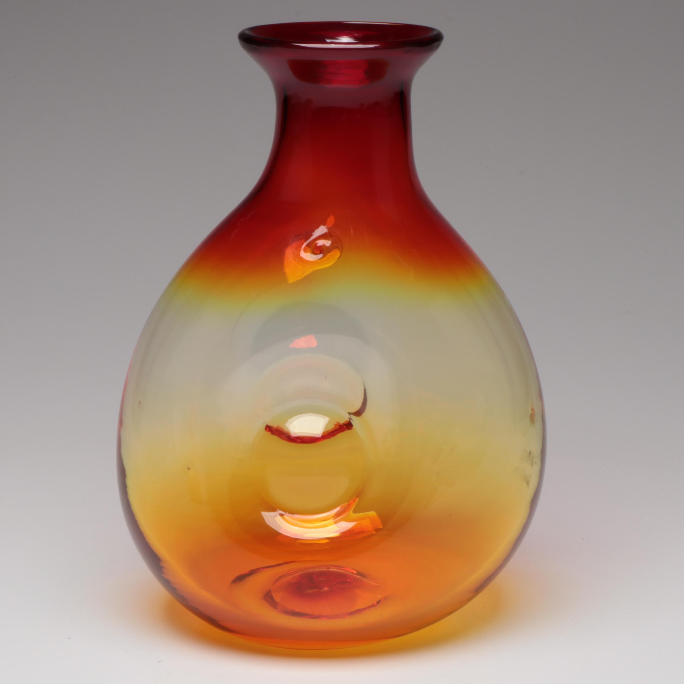 Blenko Glass Vase and Water Pitchers