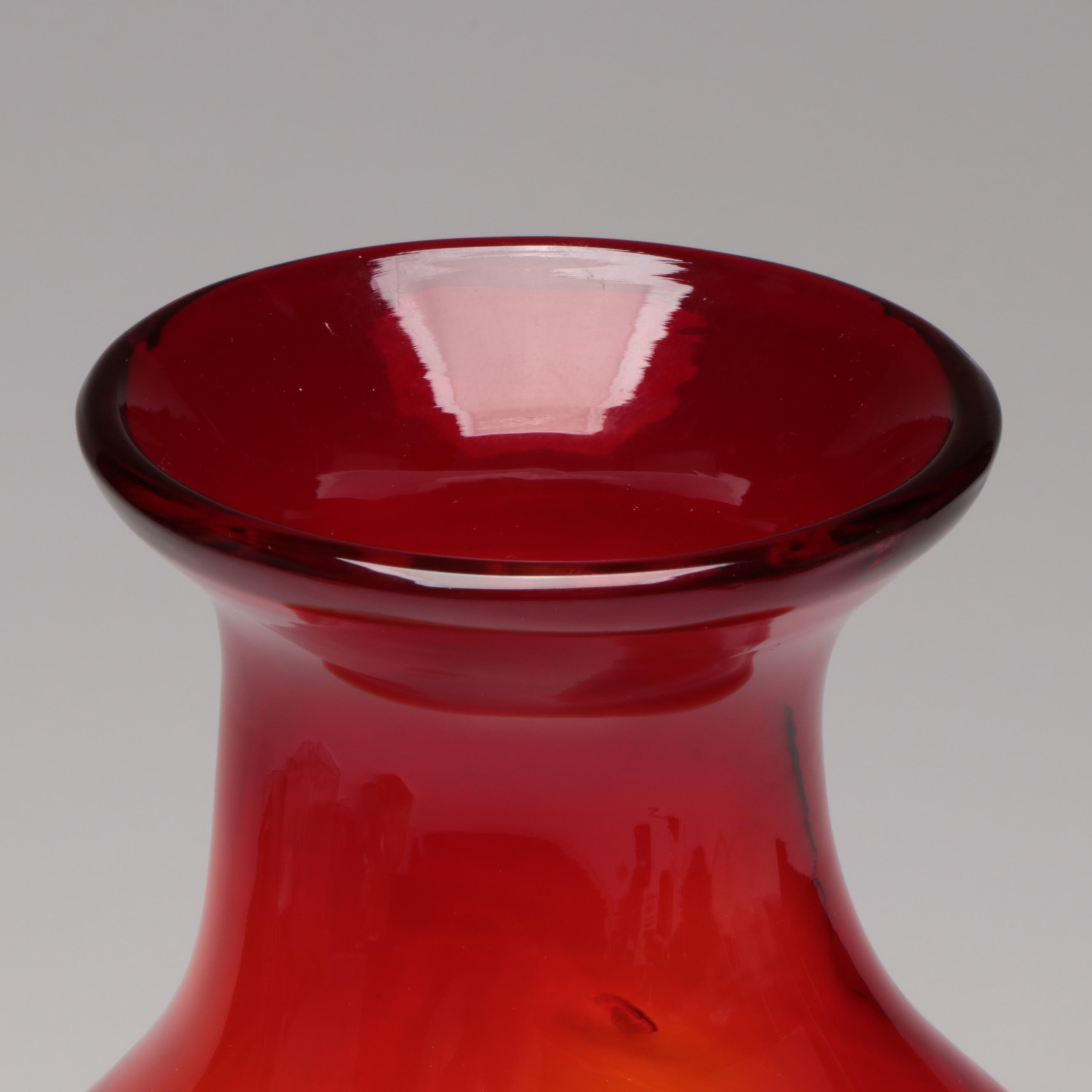 Blenko Glass Vase and Water Pitchers