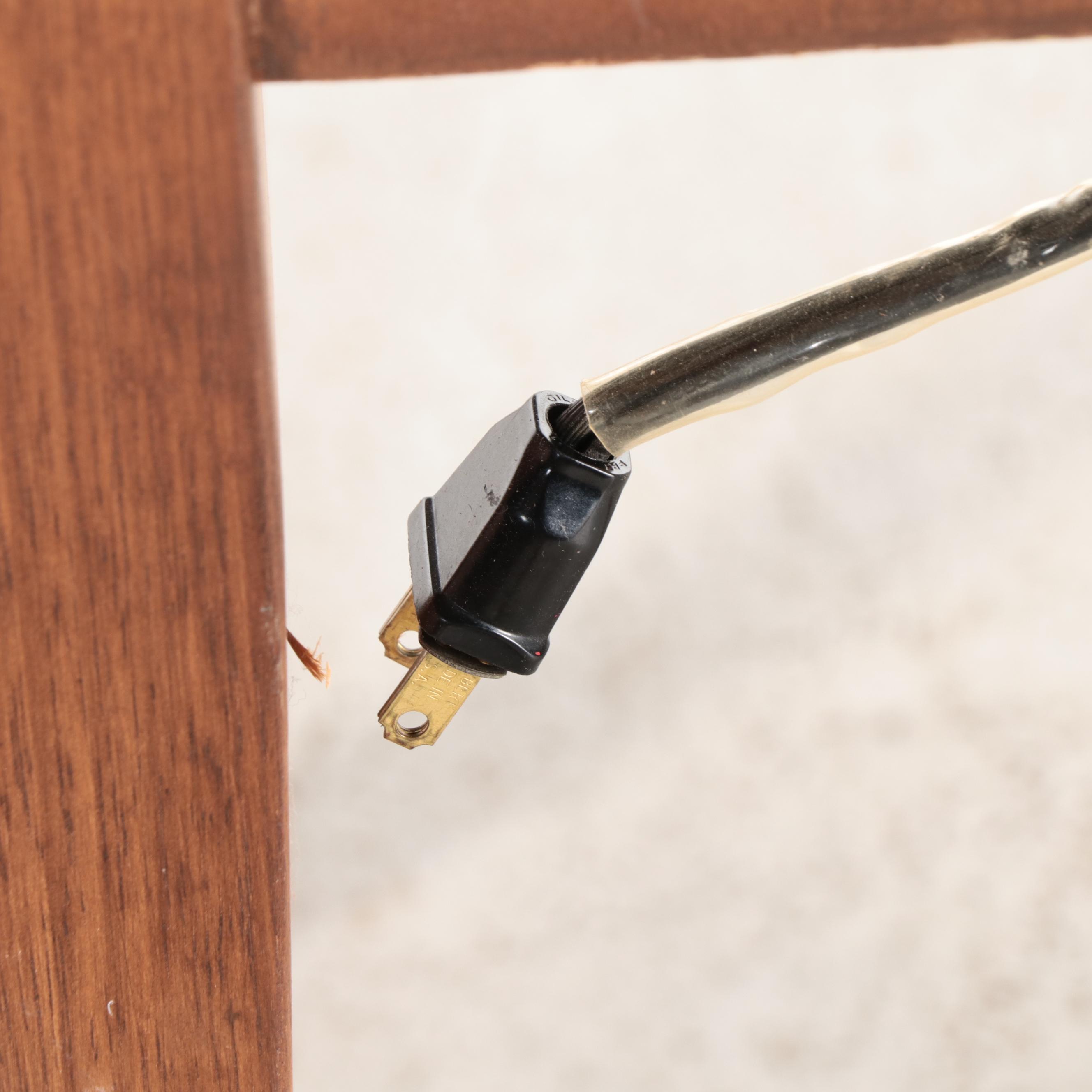 White Electric Sewing Machine in a Mahogany Table with Oak Chair
