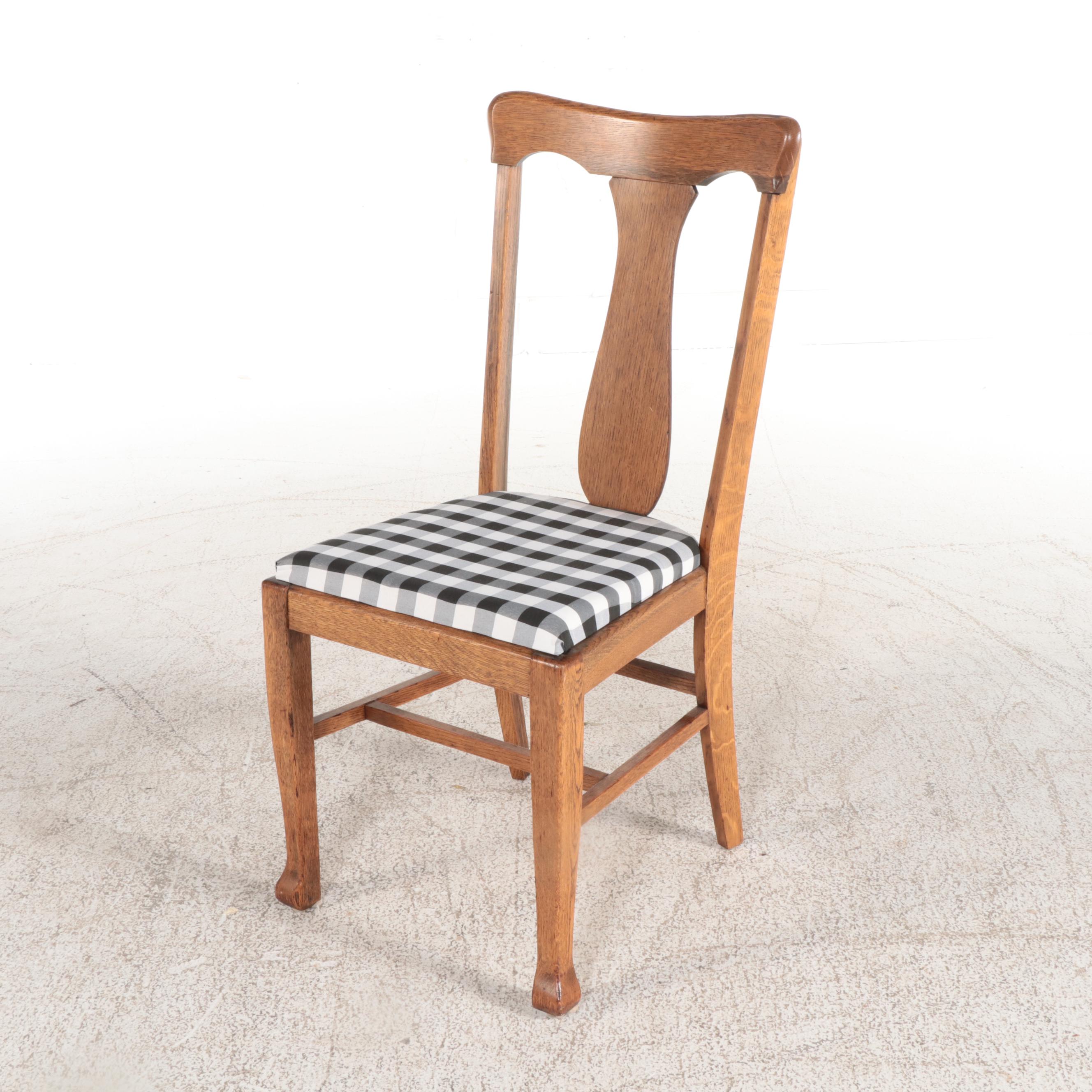 White Electric Sewing Machine in a Mahogany Table with Oak Chair