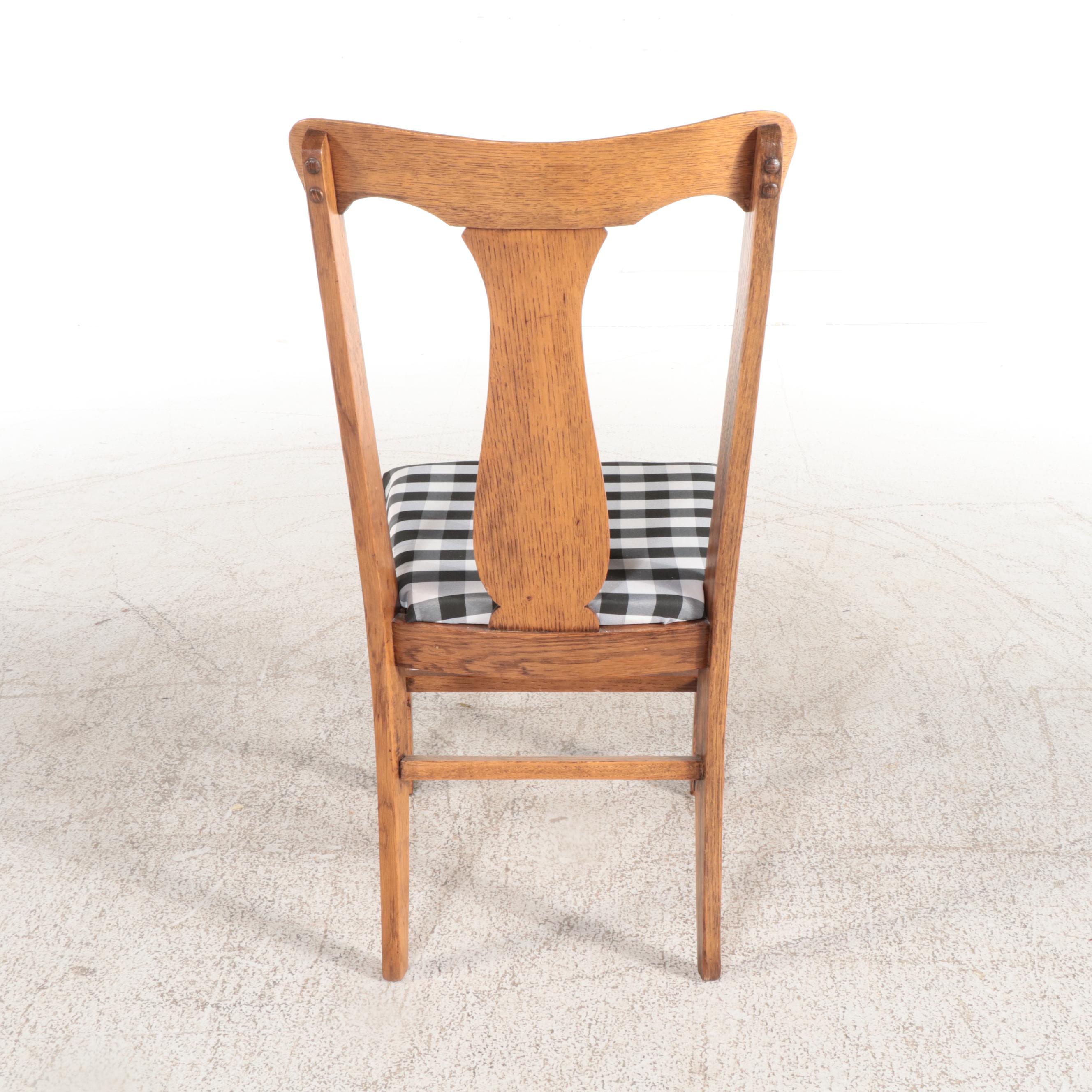 White Electric Sewing Machine in a Mahogany Table with Oak Chair