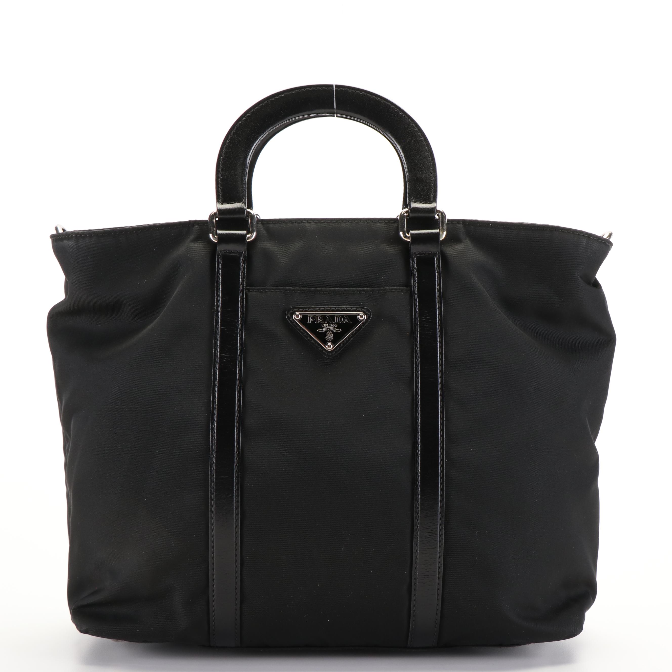 Prada Tessuto Black Nylon and Leather Satchel
