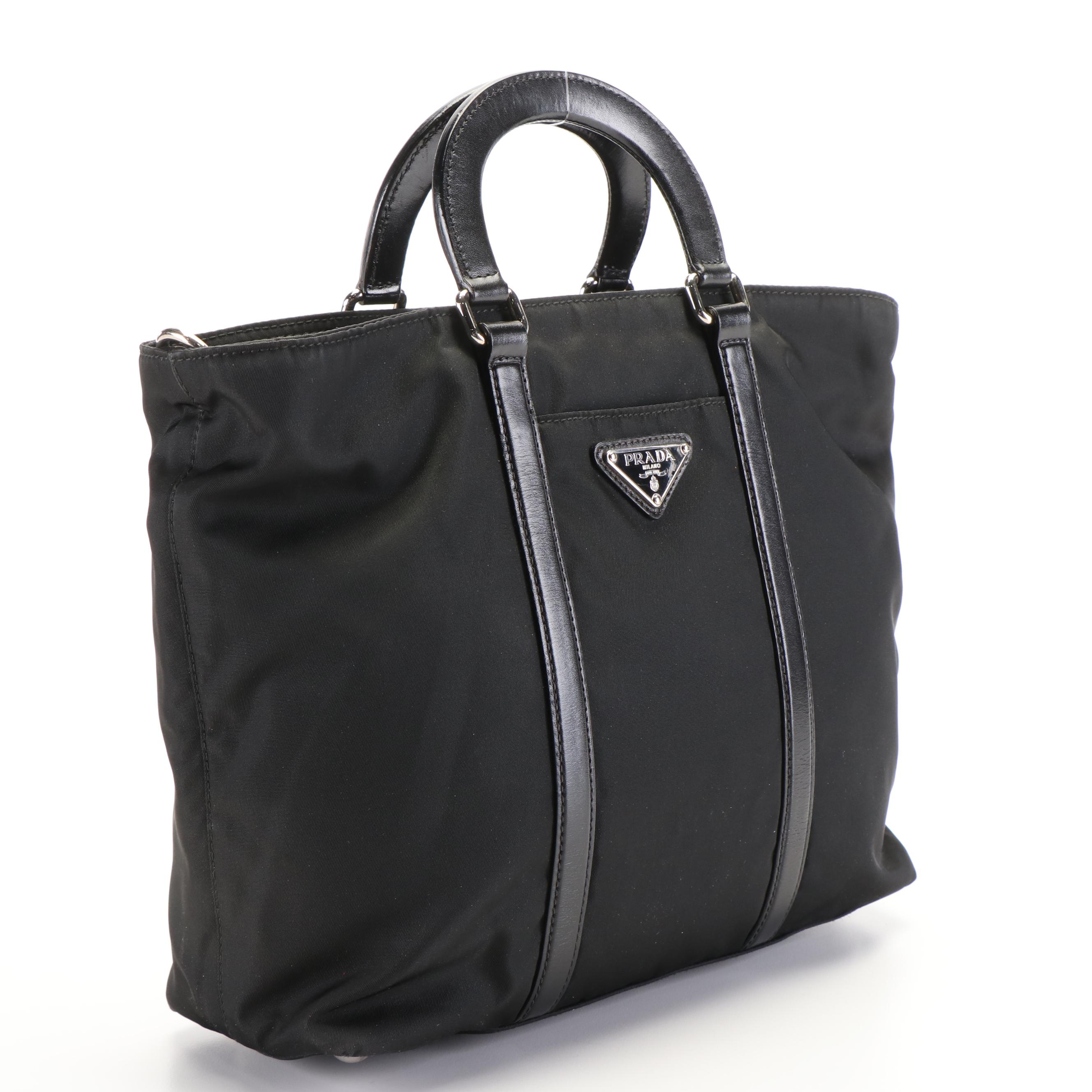 Prada Tessuto Black Nylon and Leather Satchel