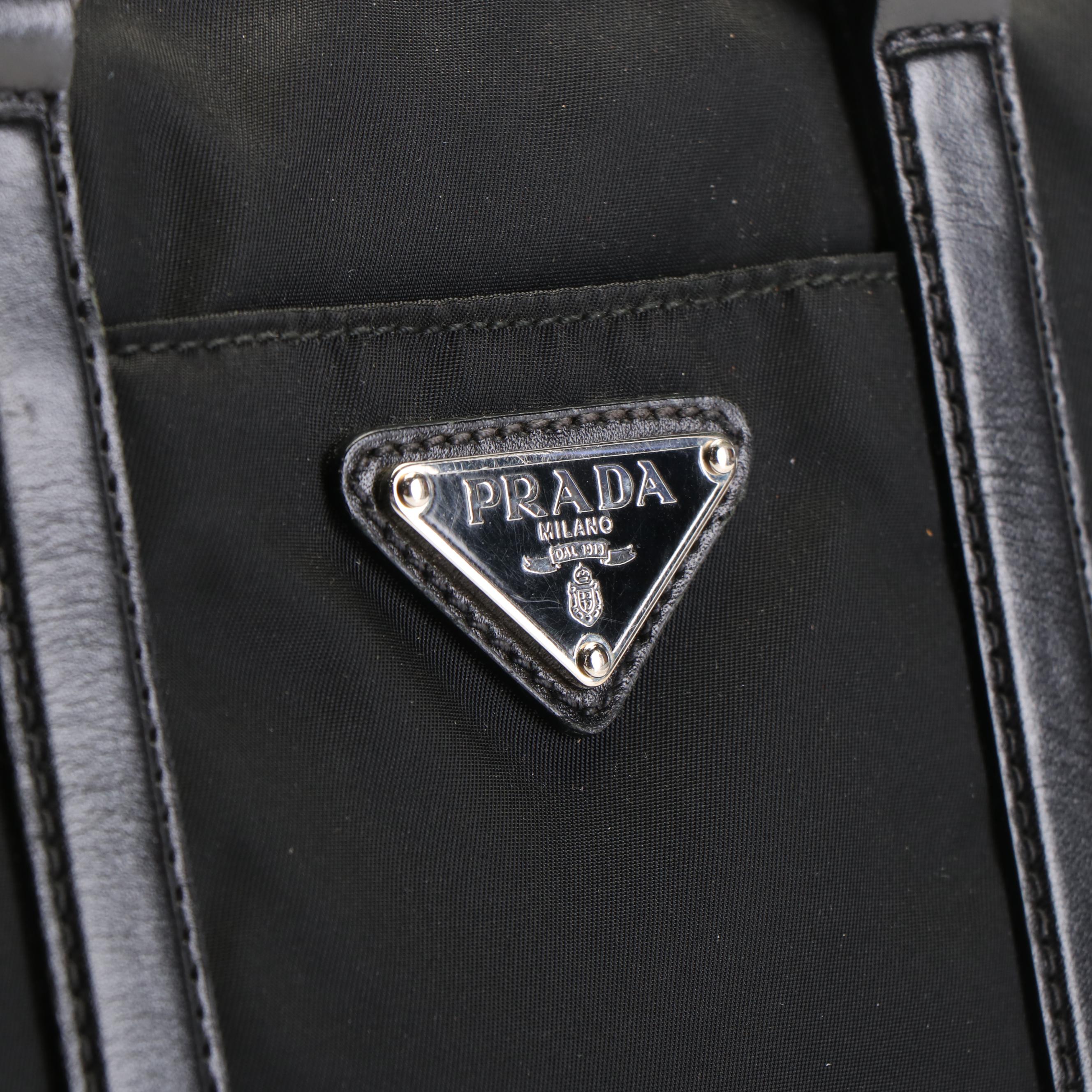 Prada Tessuto Black Nylon and Leather Satchel