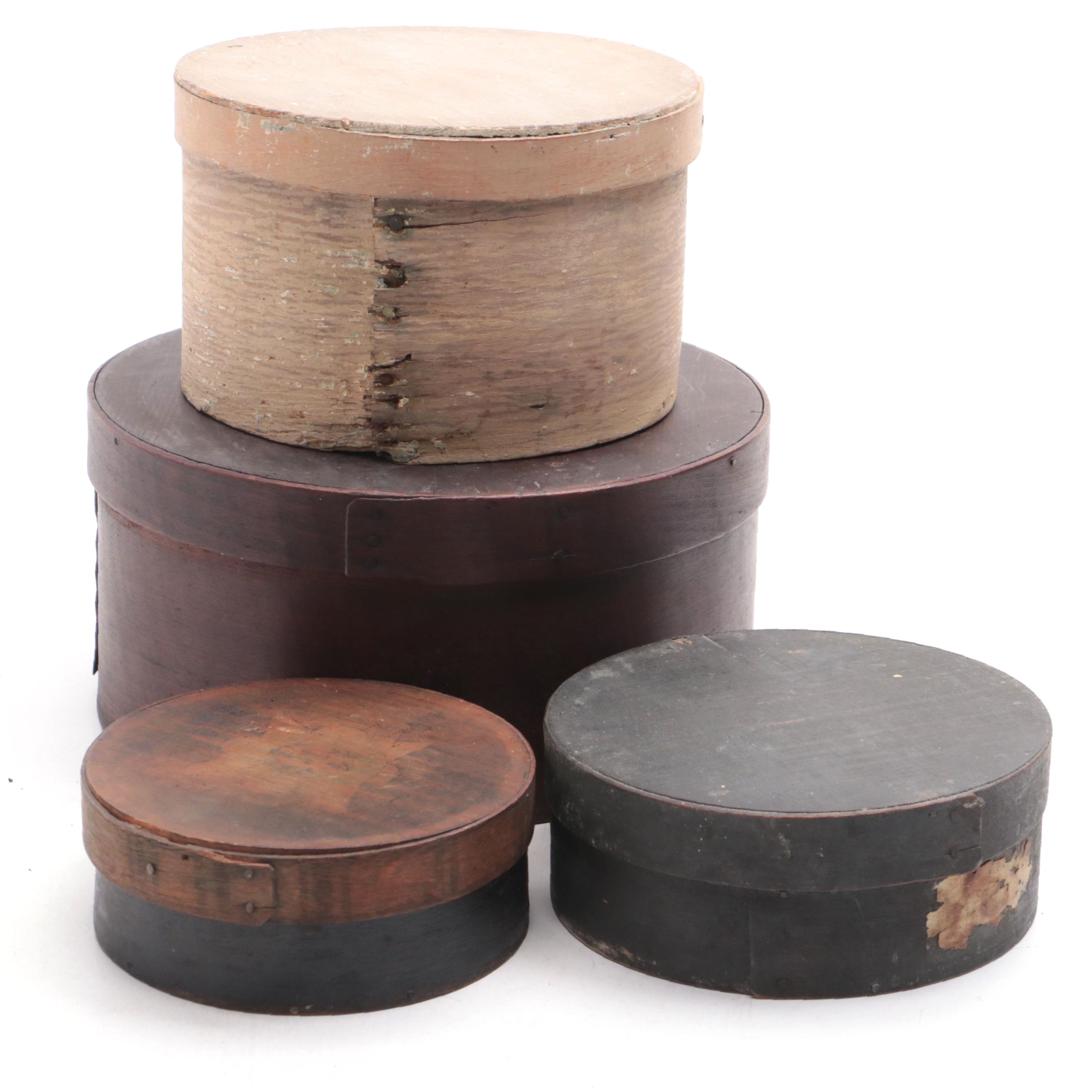 Four Wood Band Boxes