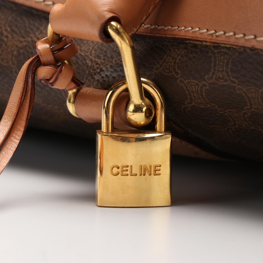 Celine Triomphe Macadam Canvas and Leather Duffel Bag | EBTH