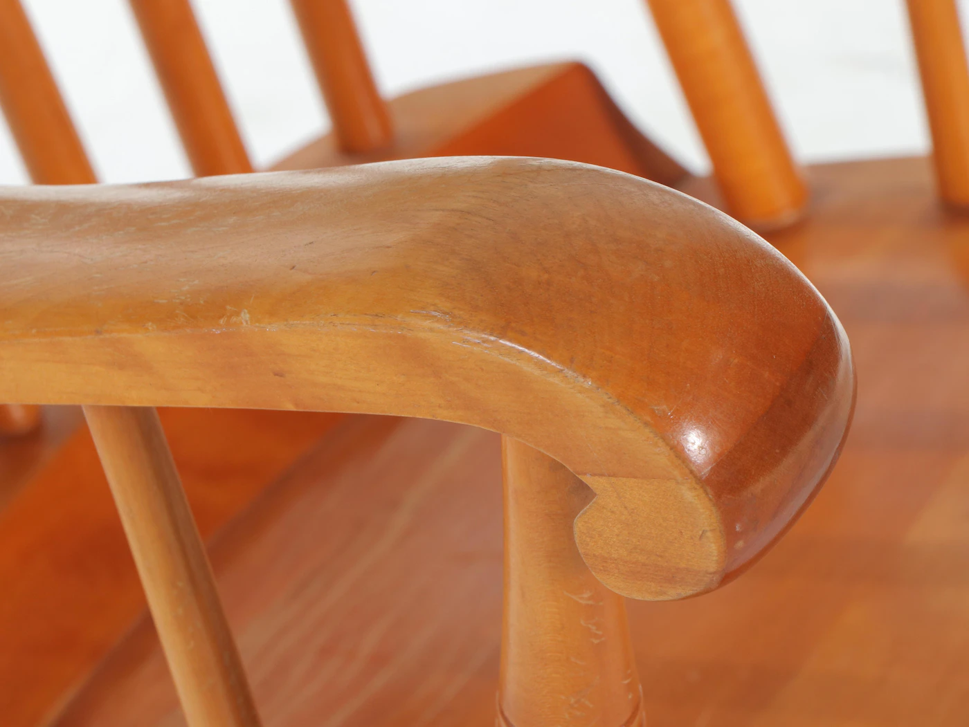 S, Bent & Bros Colonial Style Maple Spindle Back Rocking Chair ...