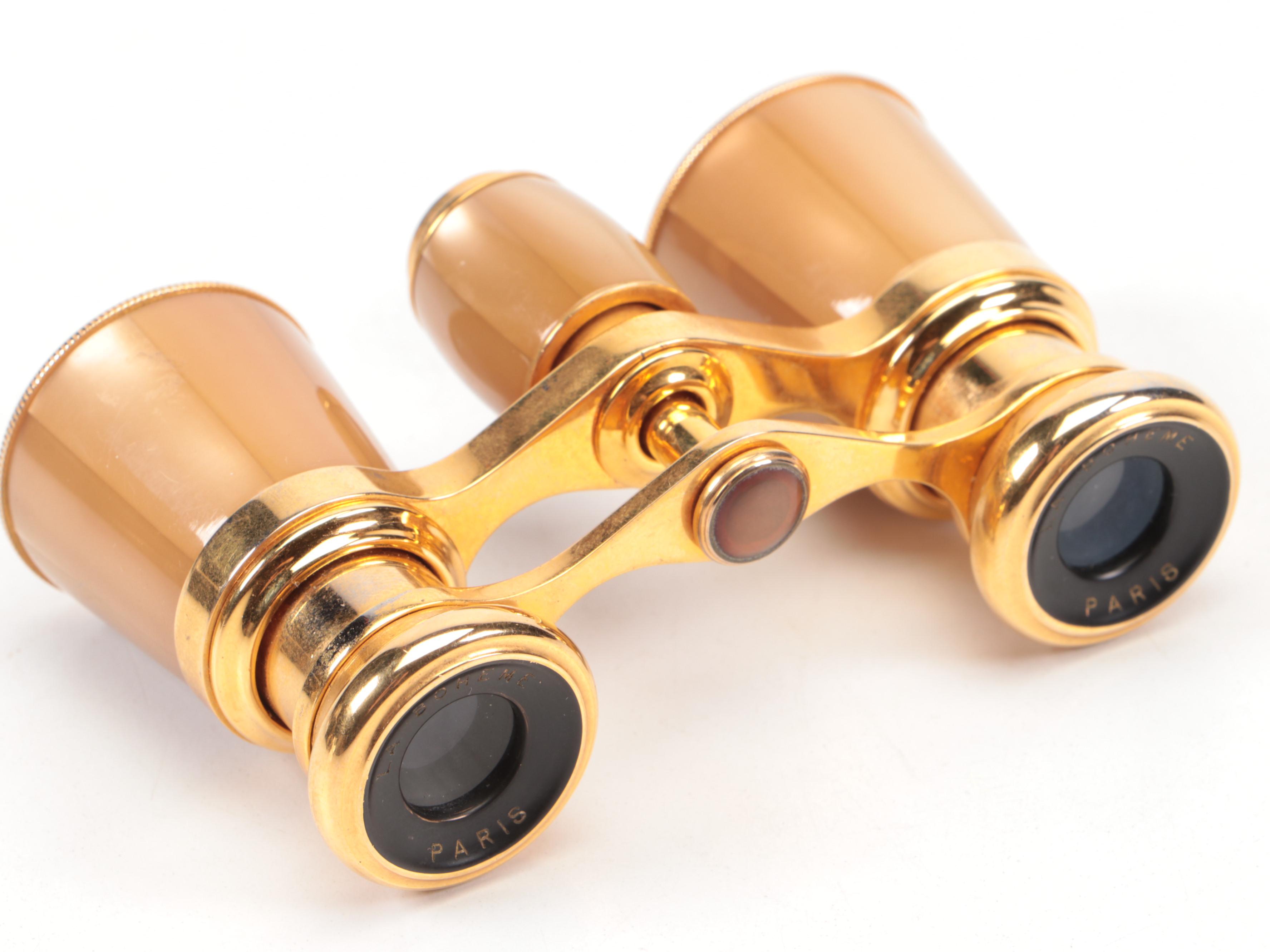 Lemaire Mother-of Pearl and Brass Opera Glasses with La Bohème Opera Glasses