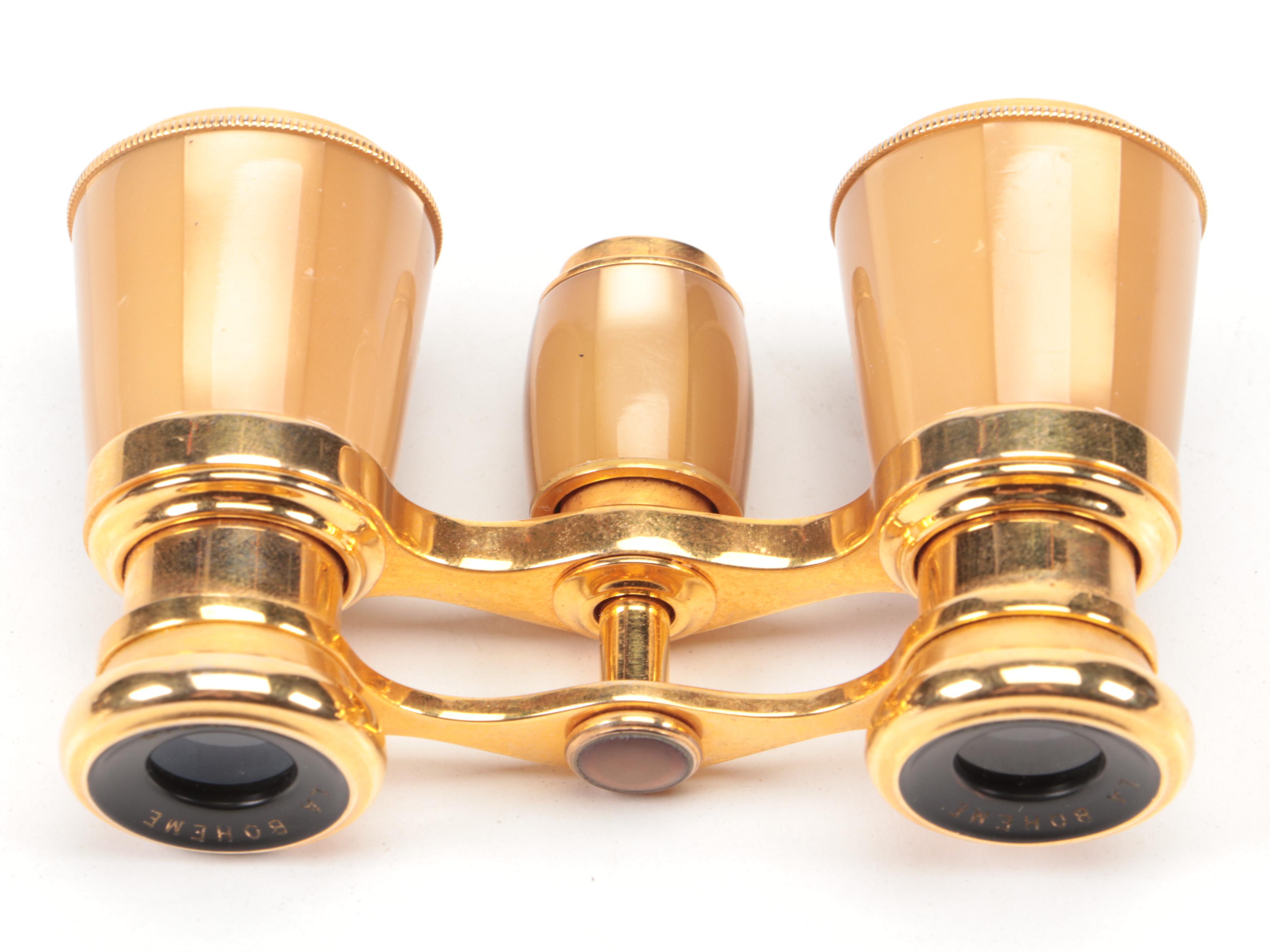 Lemaire Mother-of Pearl and Brass Opera Glasses with La Bohème Opera Glasses