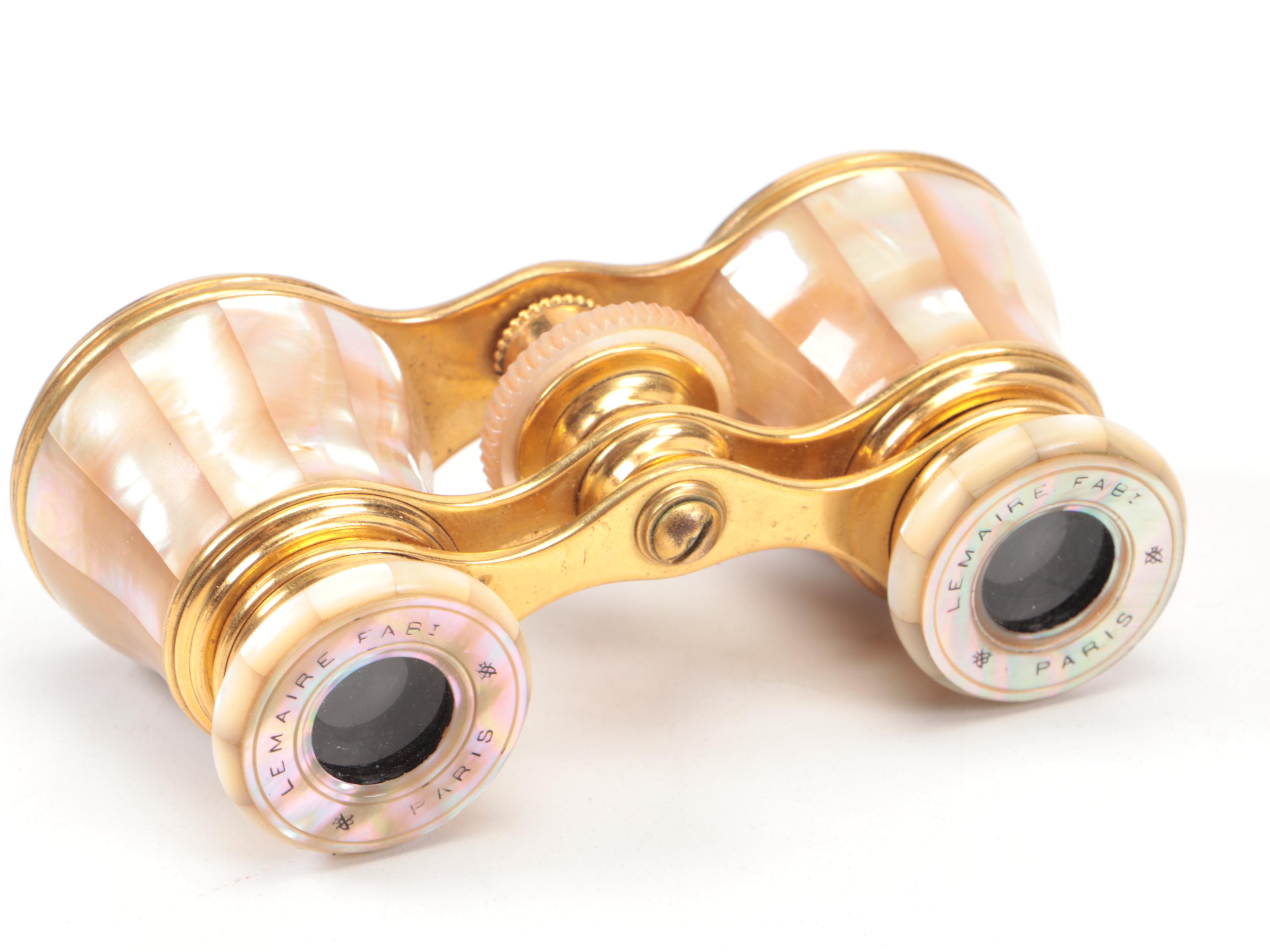 Lemaire Mother-of Pearl and Brass Opera Glasses with La Bohème Opera Glasses