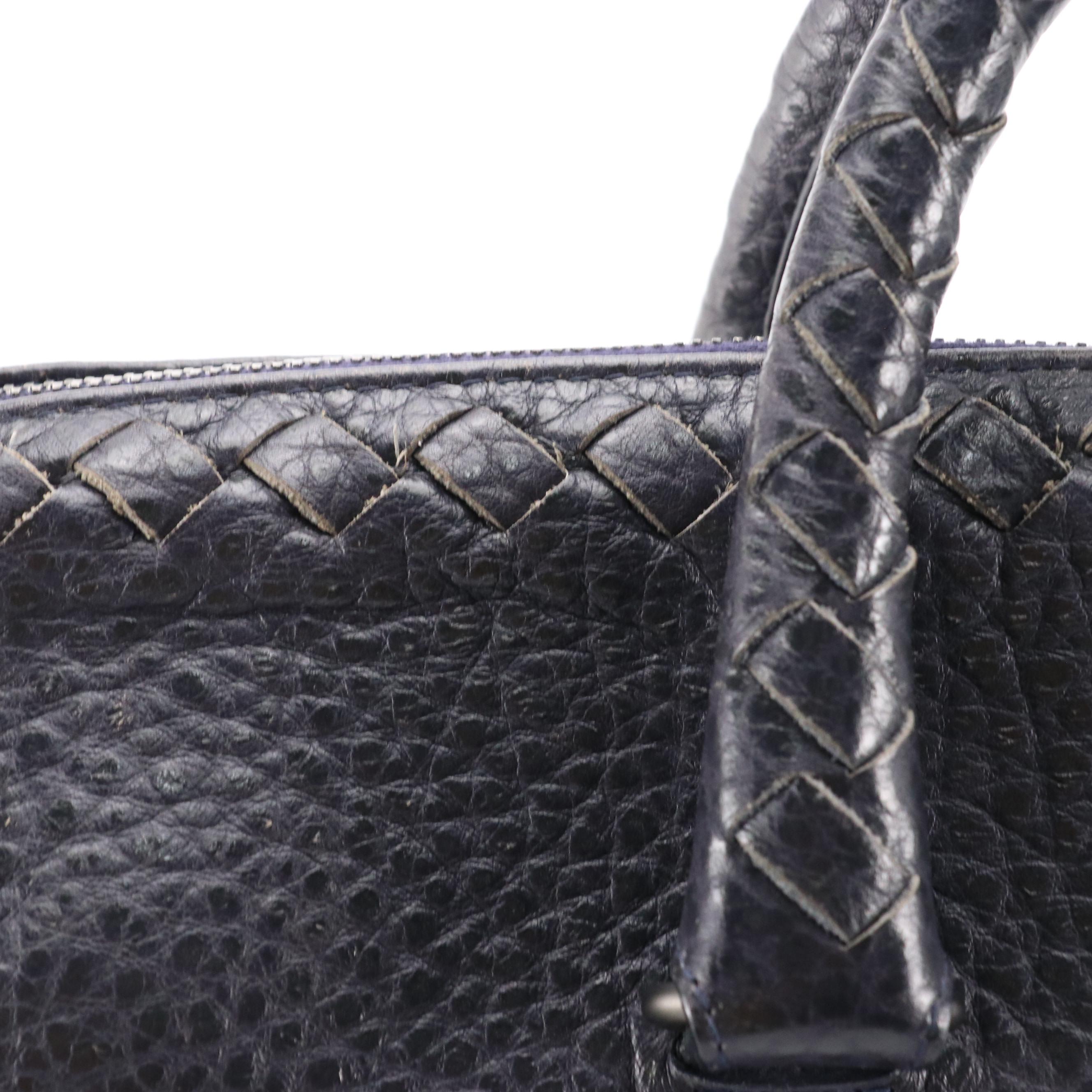 Bottega Veneta Top Handle Bag in Cervo Leather with Intrecciato Detail