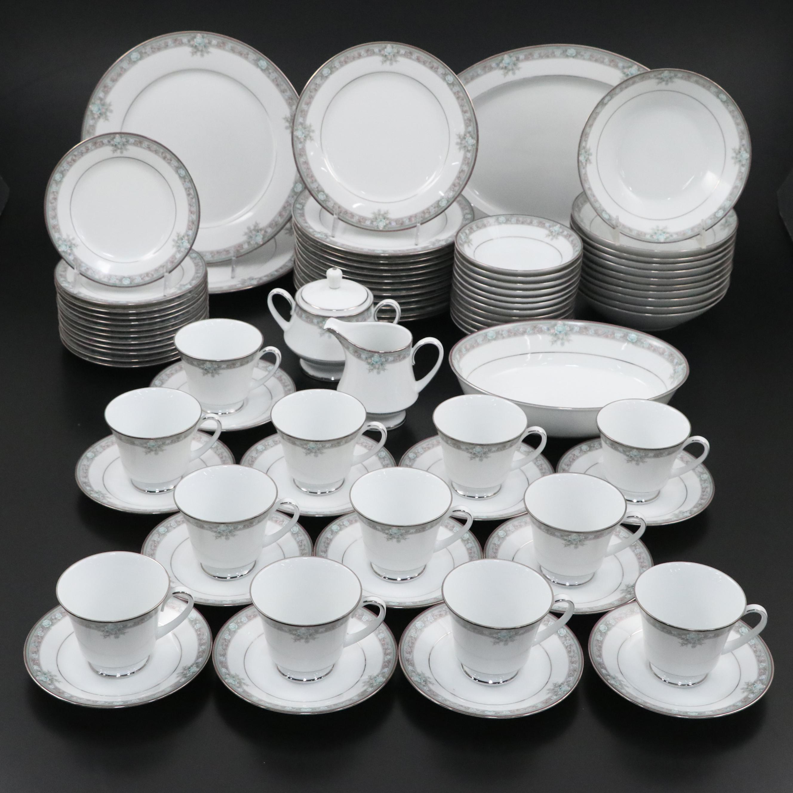 Noritake "Lunceford" Porcelain Dinnerware and Serveware, Late 20th Century