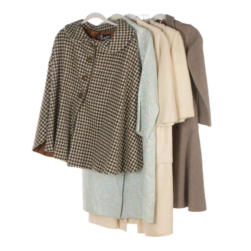 Specialty House Fashion Houndstooth Wool Cape Coat, Alison Ayres Bow Dress, More