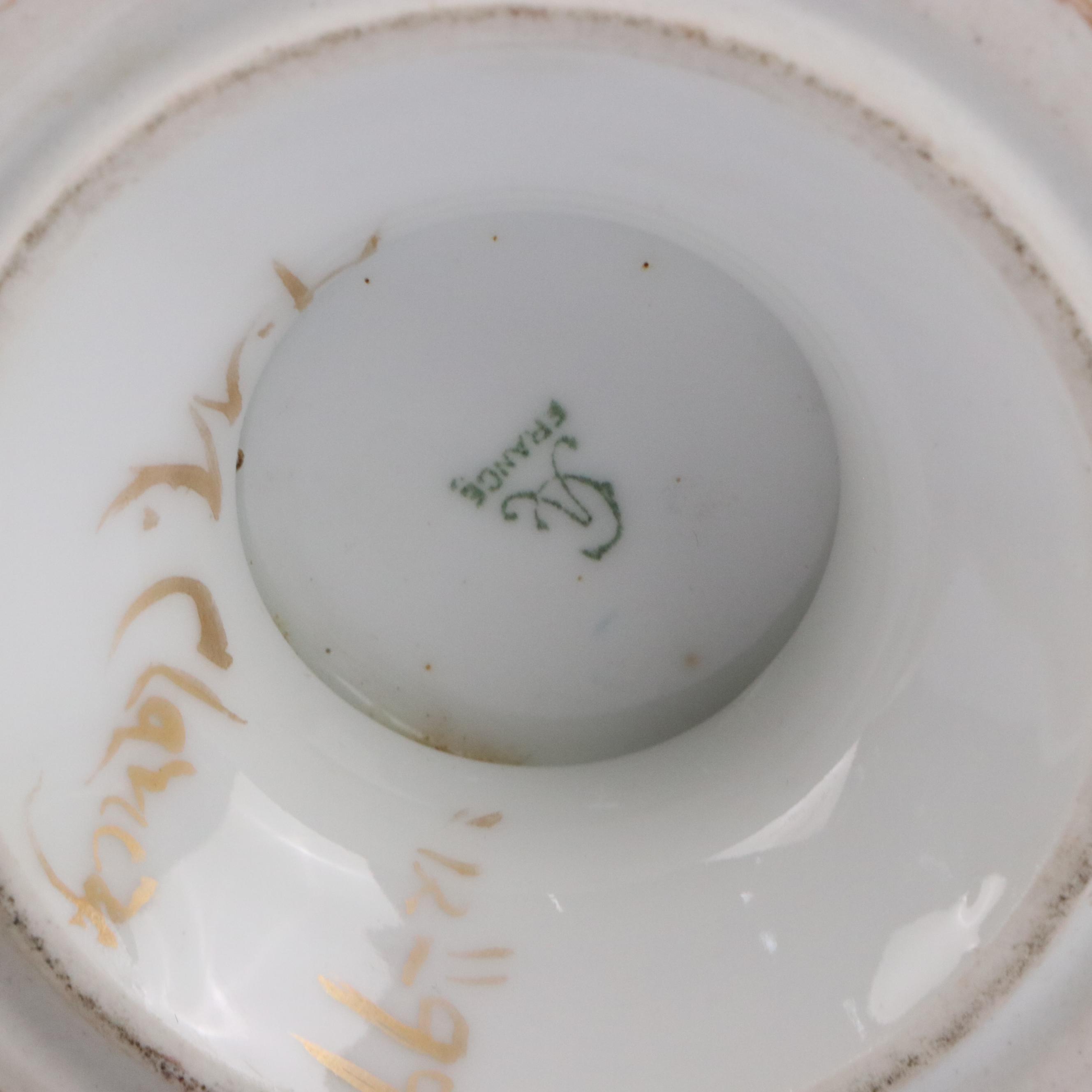 Charles Ahrenfeldt Porcelain Blue Celeste Coffee Pot and Old Paris Style Plates