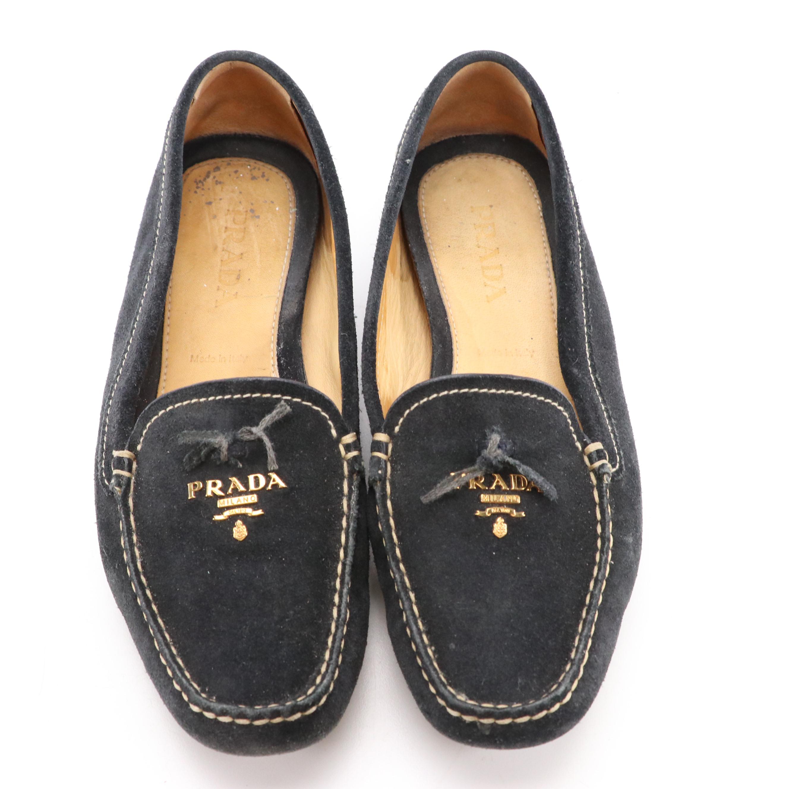 Prada Loafers in Navy Suede