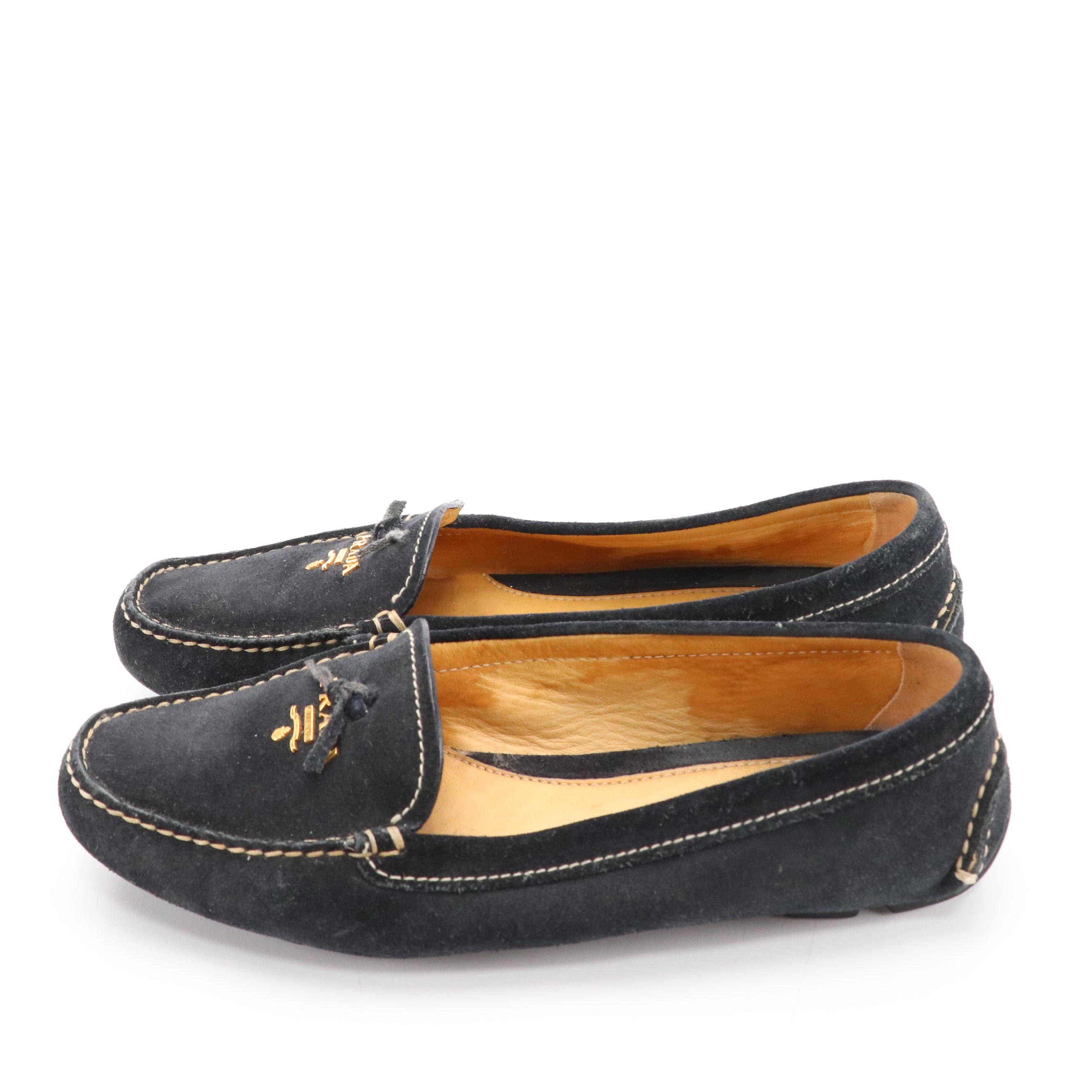 Prada Loafers in Navy Suede