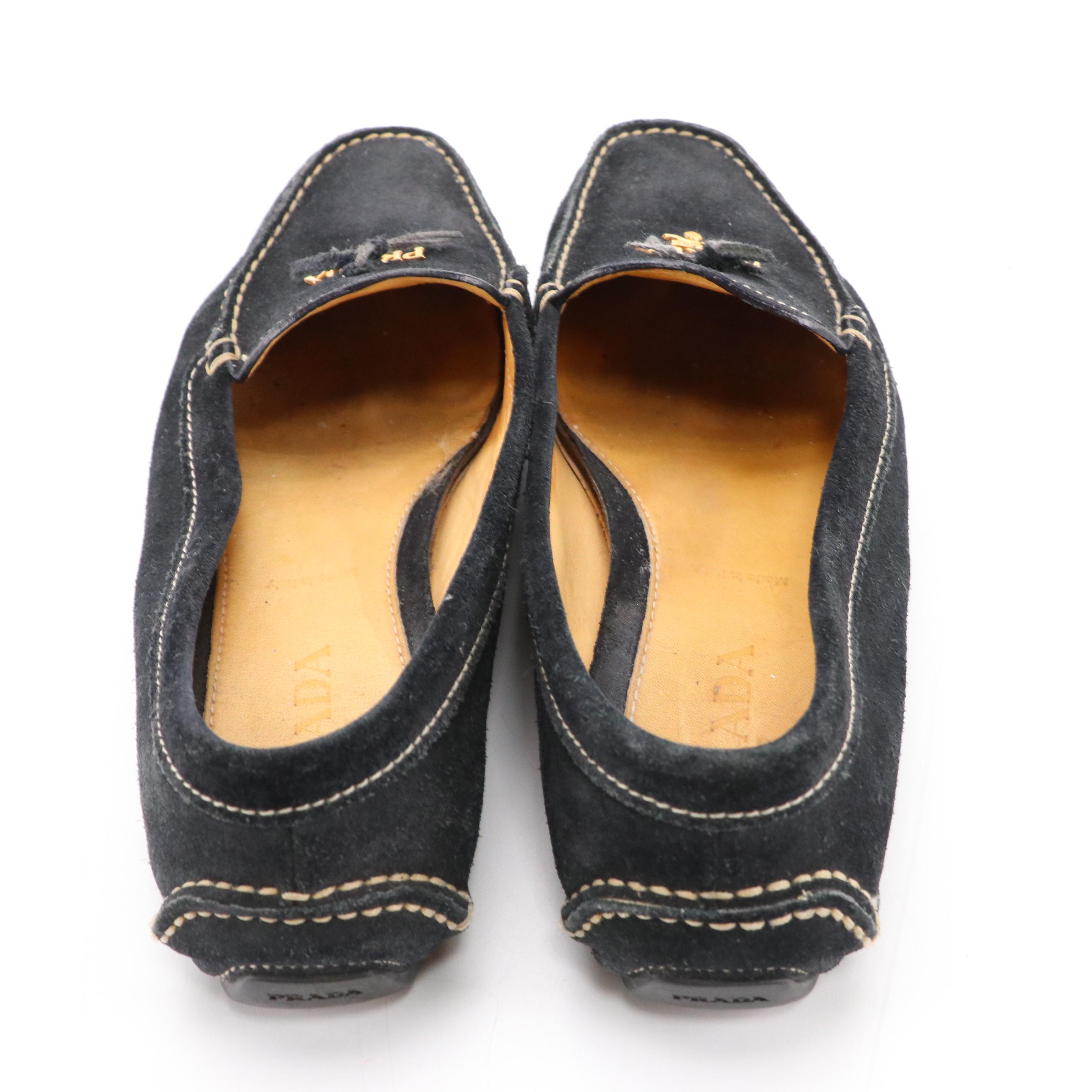 Prada Loafers in Navy Suede