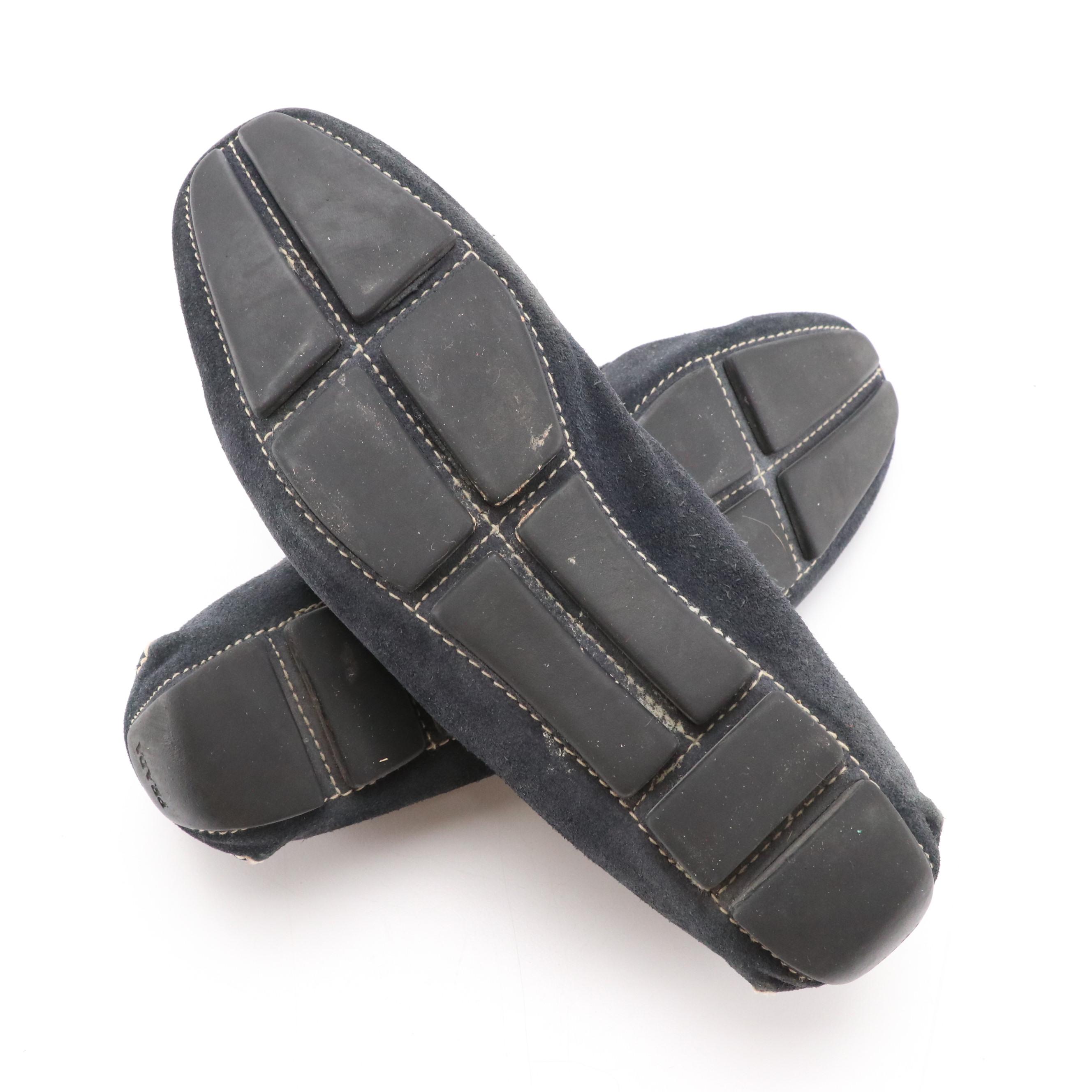 Prada Loafers in Navy Suede