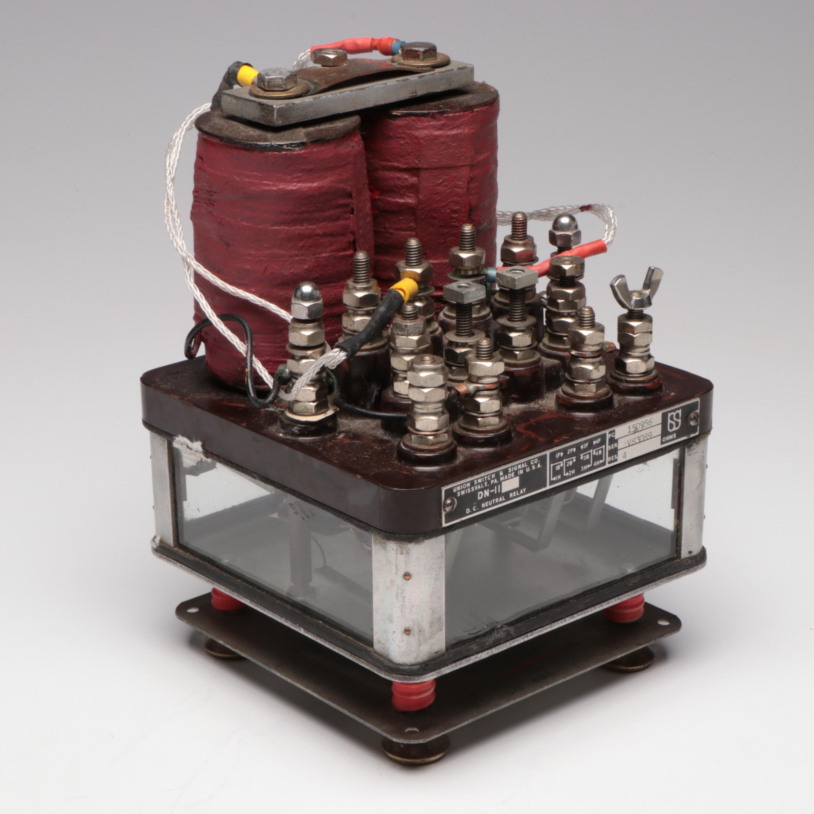 Union Switch and Signal Co. DN-II Railroad Neutral Relay, Circa 1952