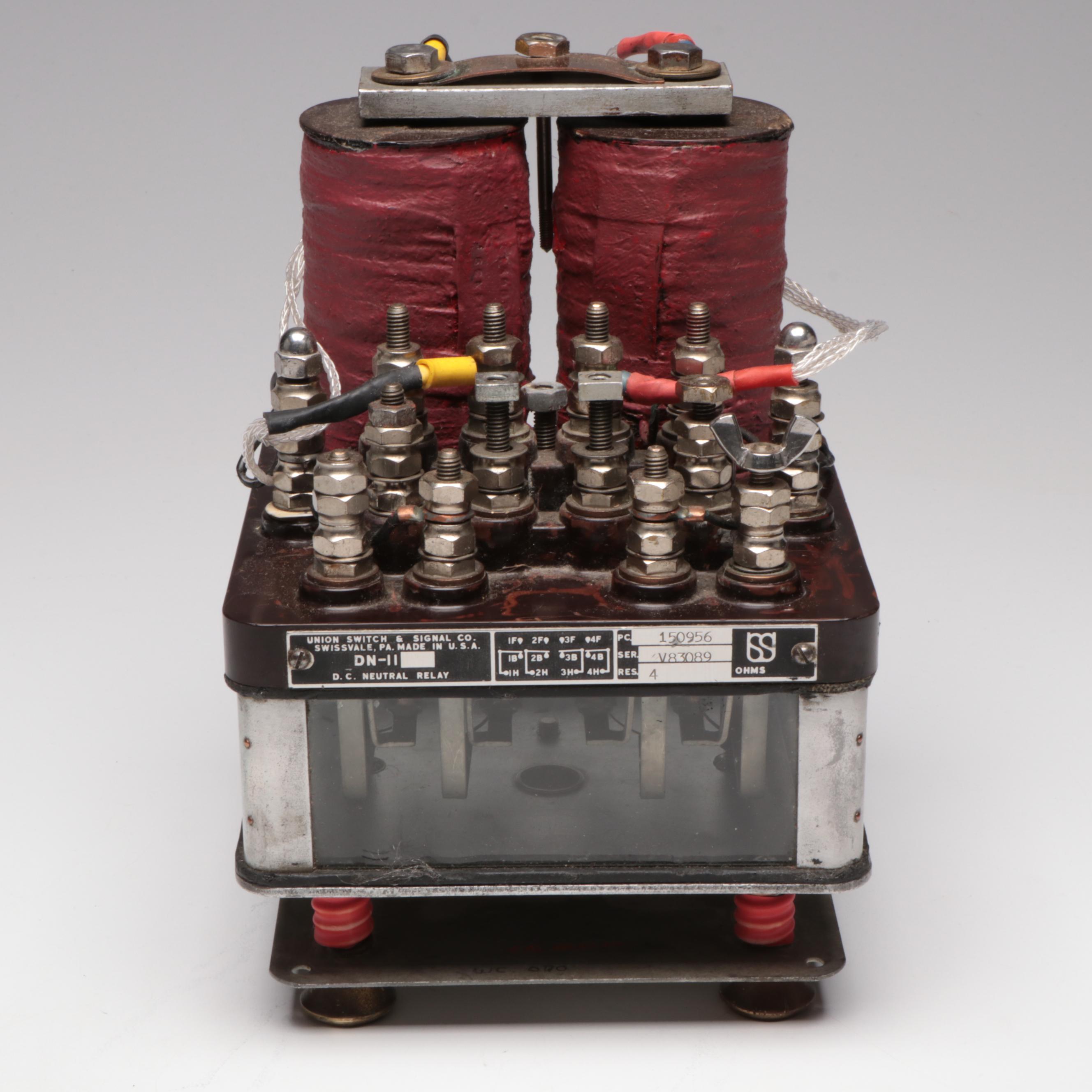 Union Switch and Signal Co. DN-II Railroad Neutral Relay, Circa 1952