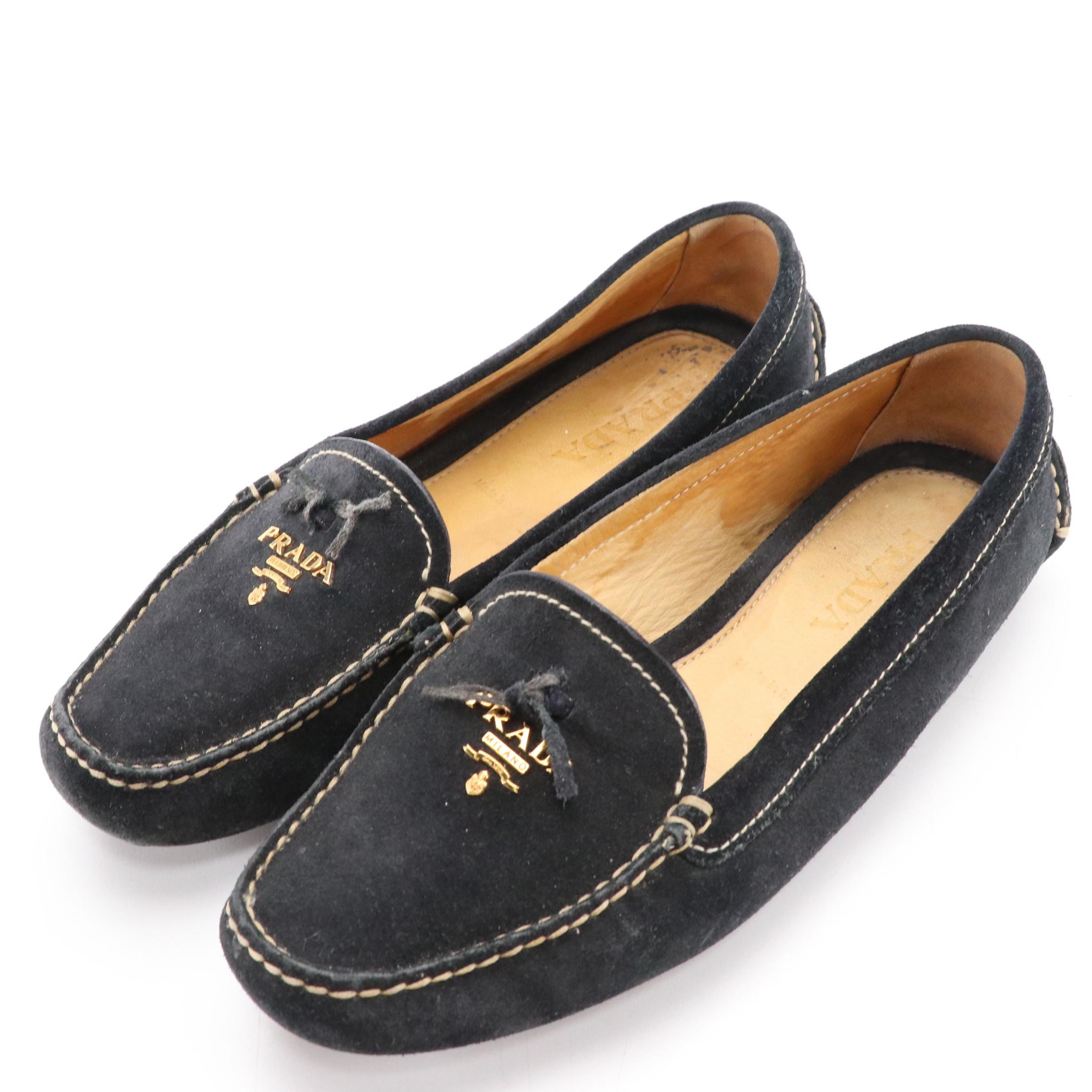 Prada Loafers in Navy Suede