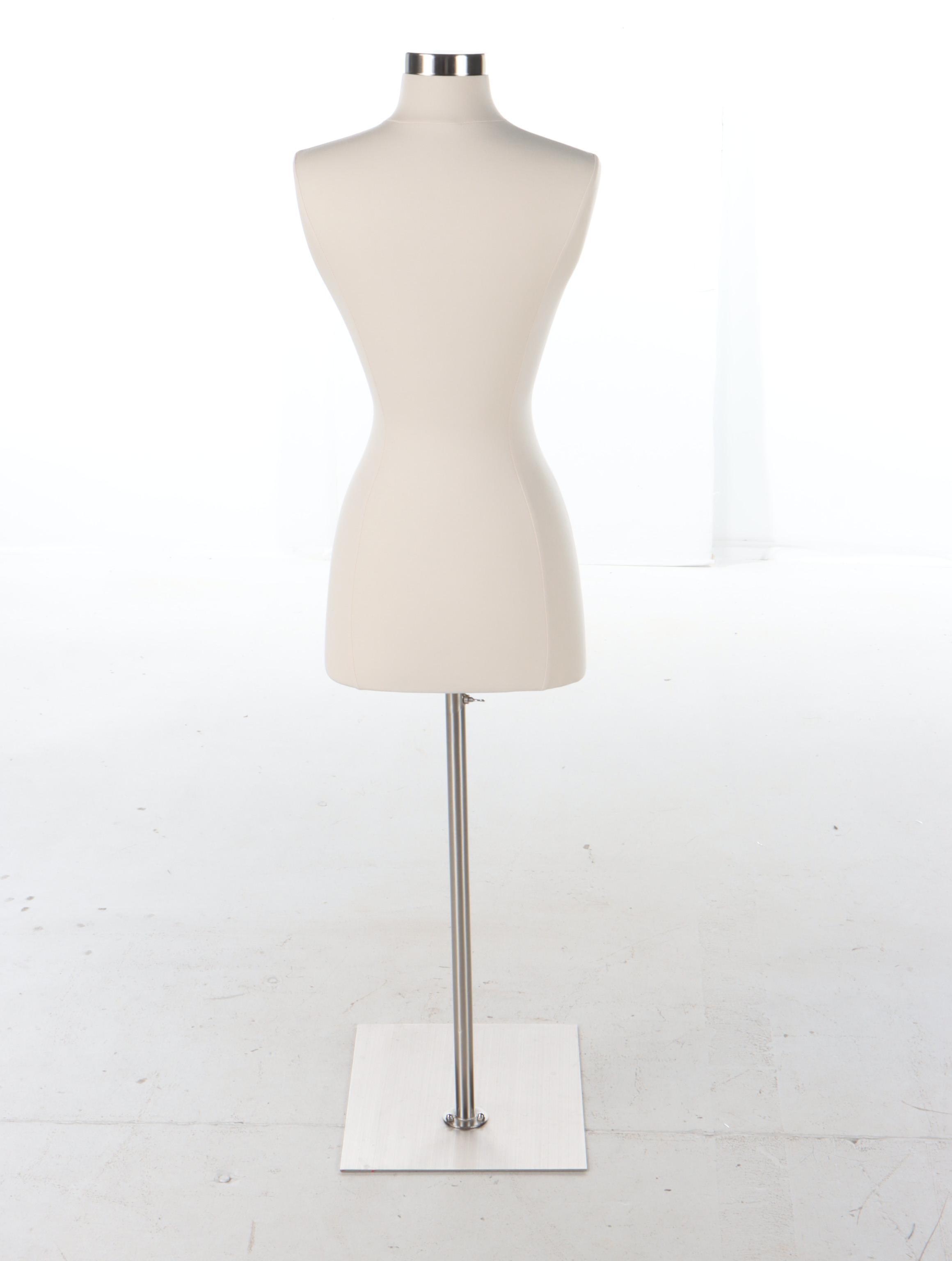 Female Fabric Dress Form with Flat Metal Base