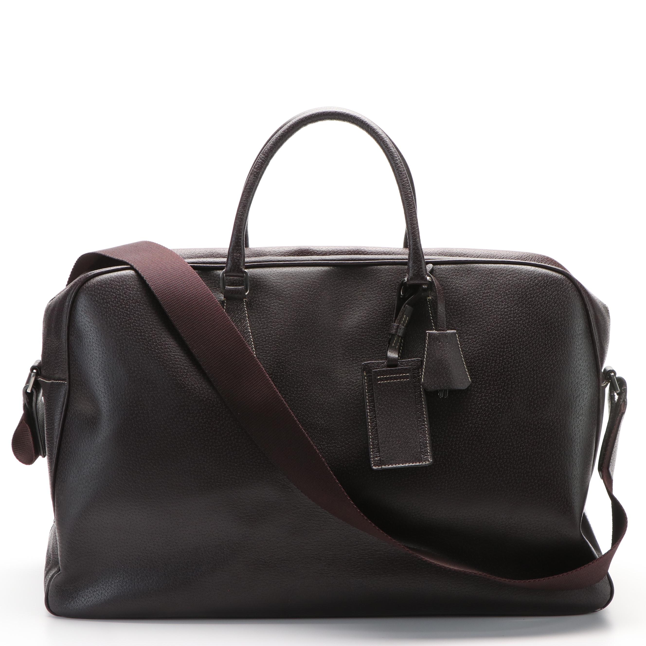 Prada Duffel Bag in Brown Leather