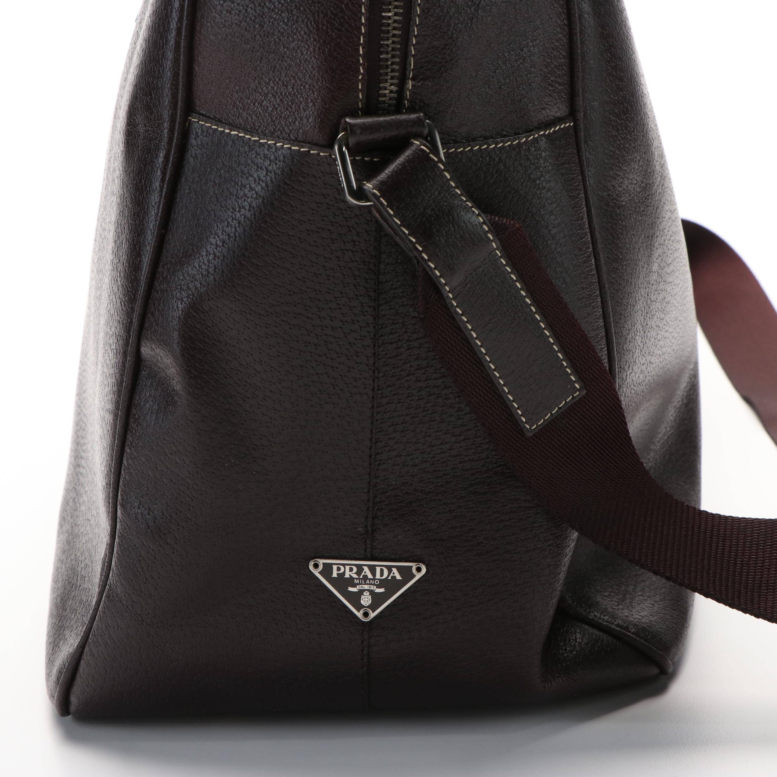 Prada Duffel Bag in Brown Leather