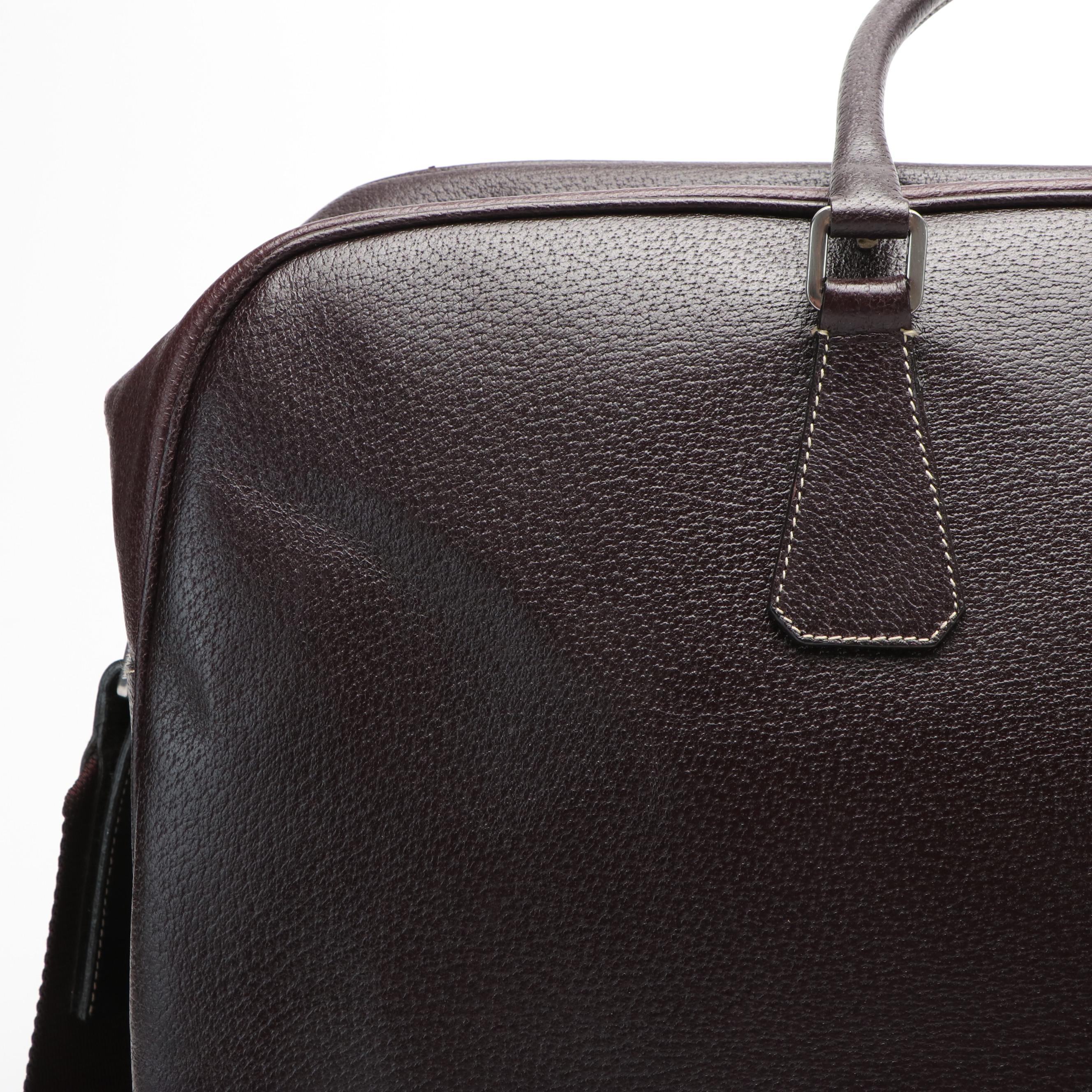 Prada Duffel Bag in Brown Leather