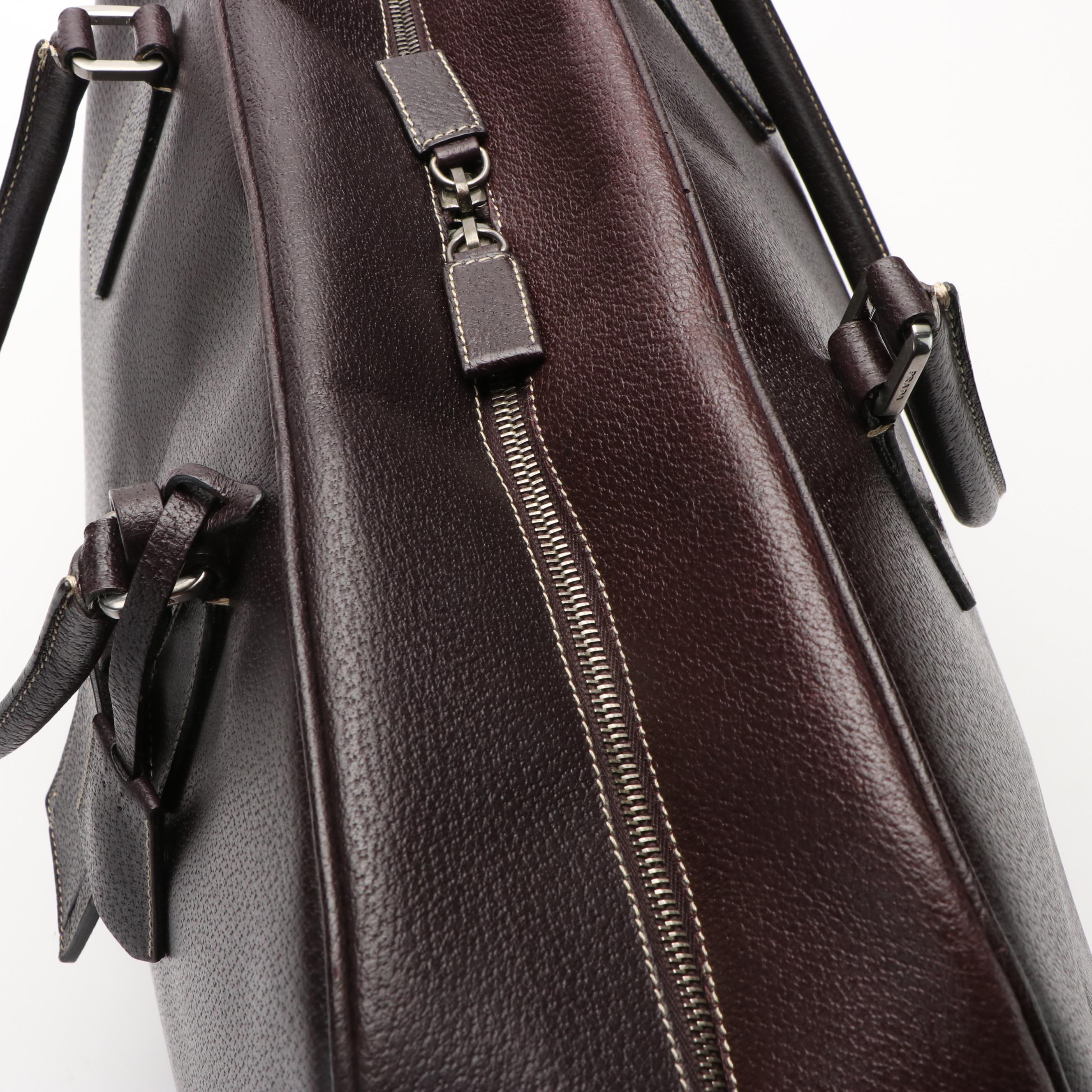 Prada Duffel Bag in Brown Leather