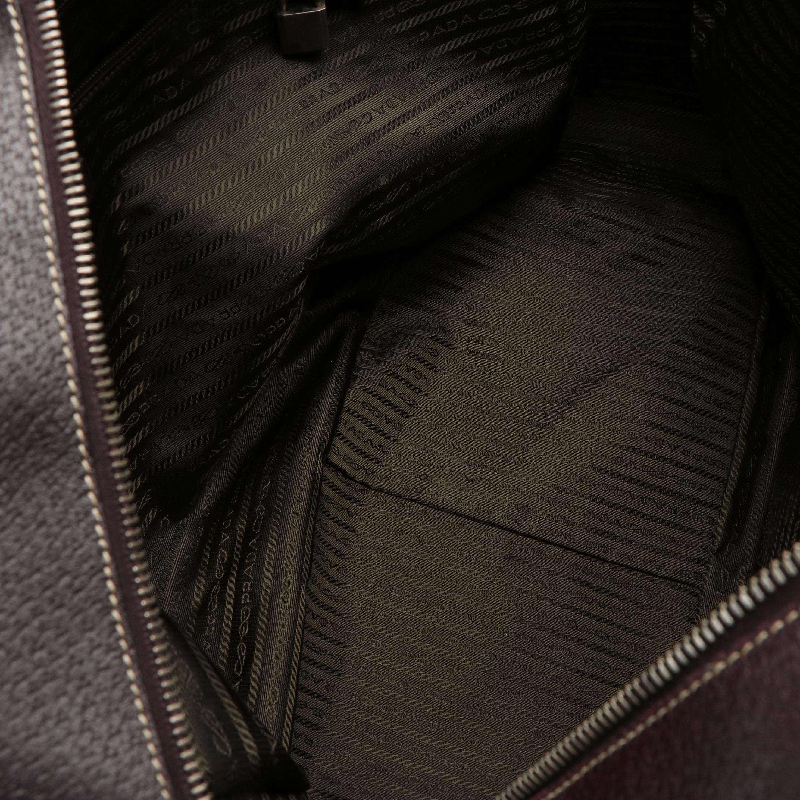 Prada Duffel Bag in Brown Leather