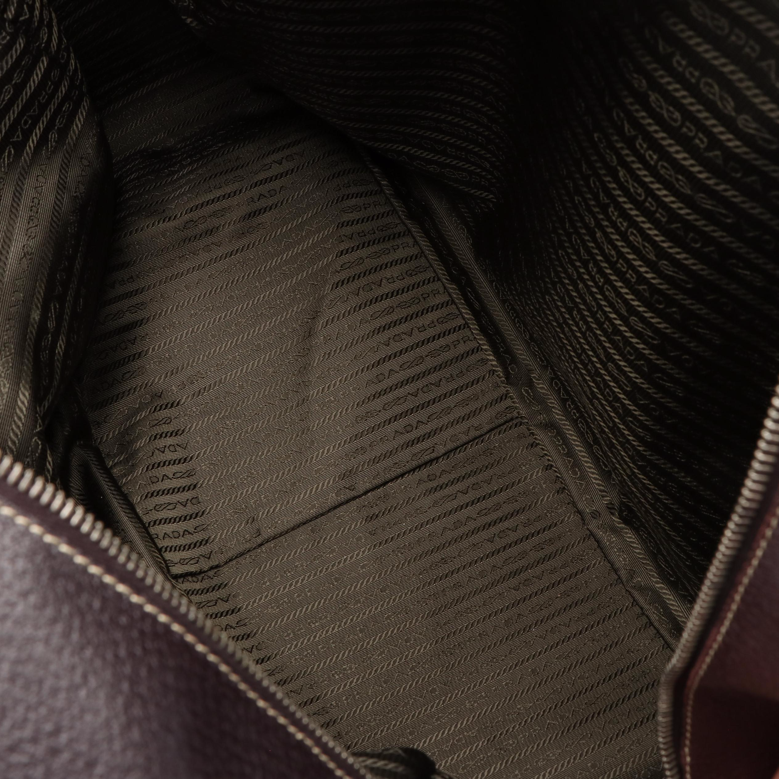 Prada Duffel Bag in Brown Leather