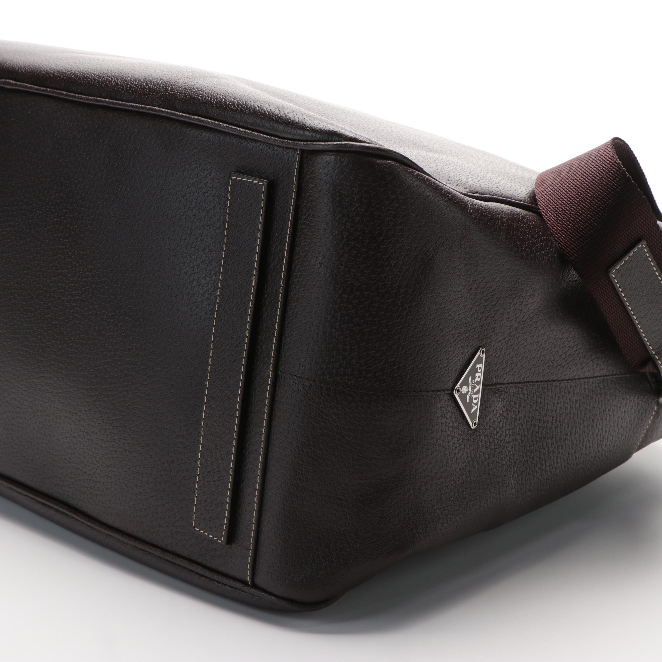 Prada Duffel Bag in Brown Leather