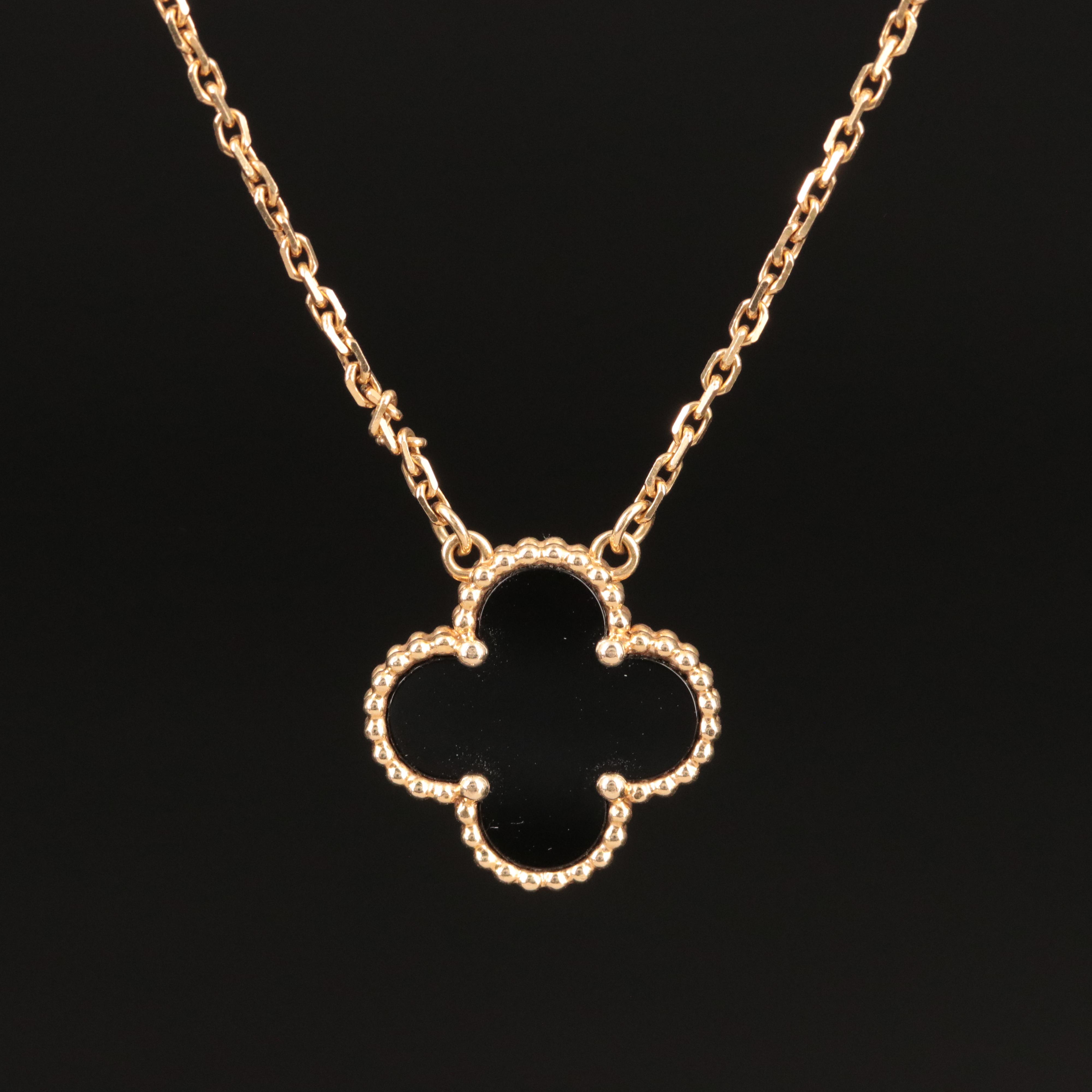 Van Cleef & Arpels "Vintage Alhambra" 18K Black Onyx Necklace