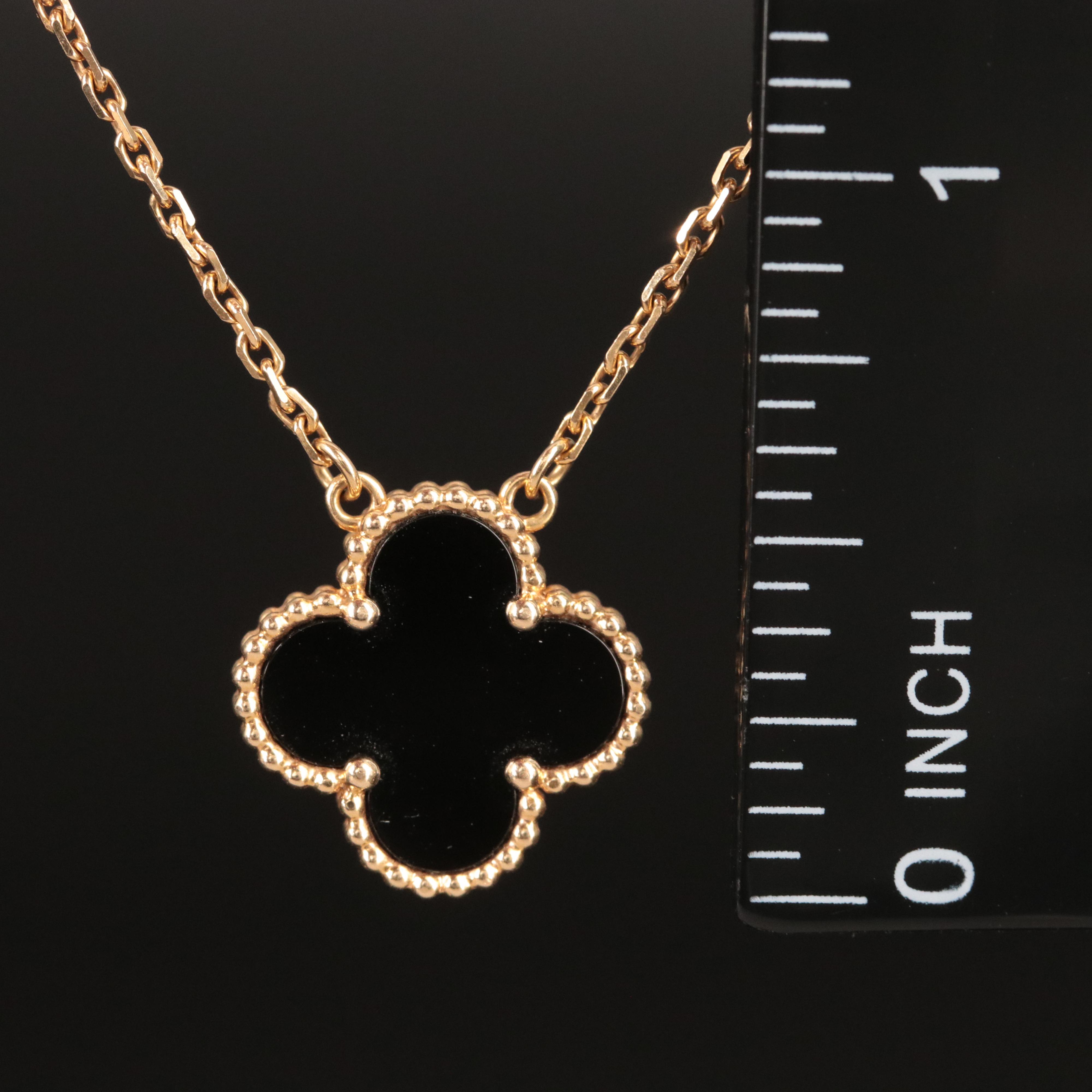 Van Cleef & Arpels "Vintage Alhambra" 18K Black Onyx Necklace