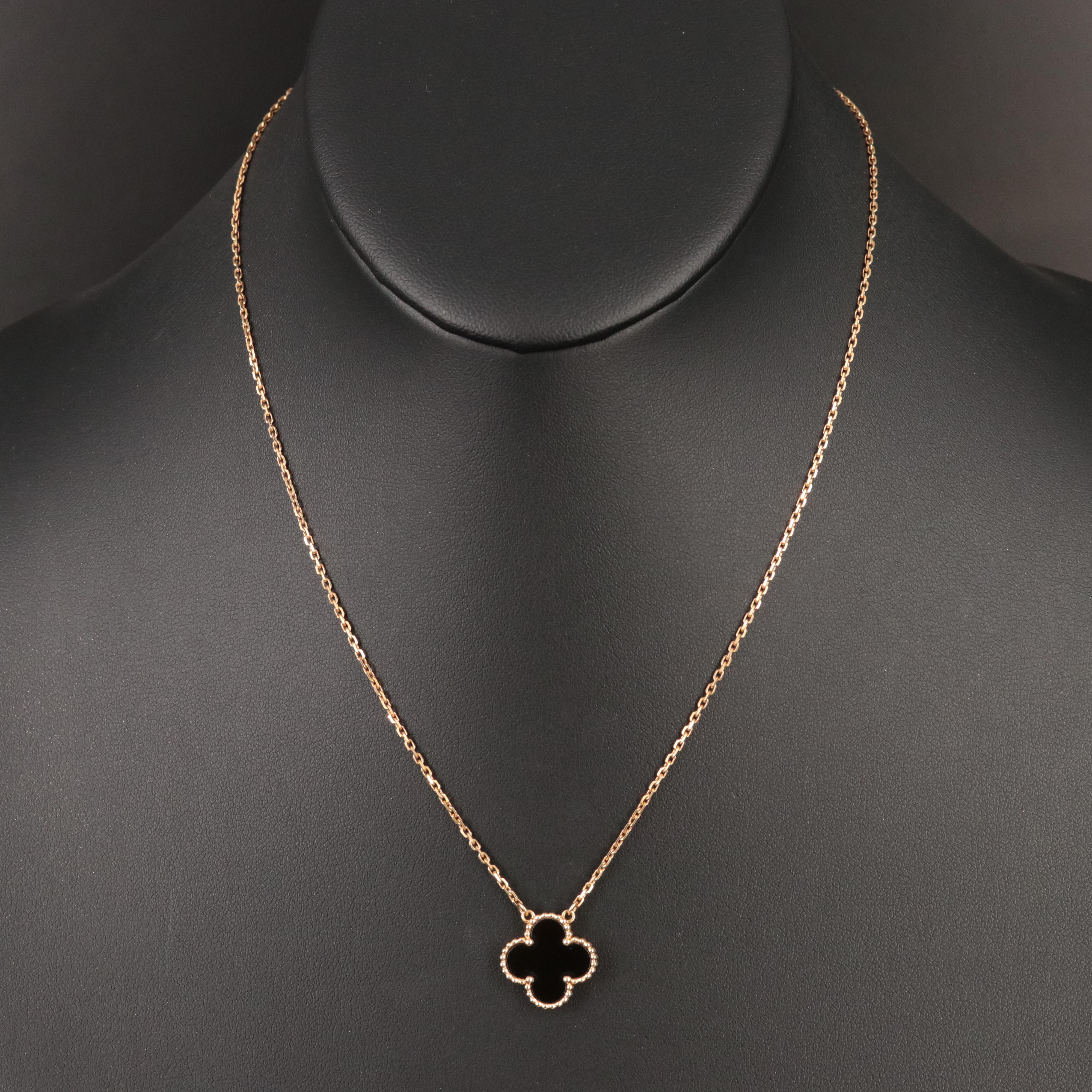 Van Cleef & Arpels "Vintage Alhambra" 18K Black Onyx Necklace