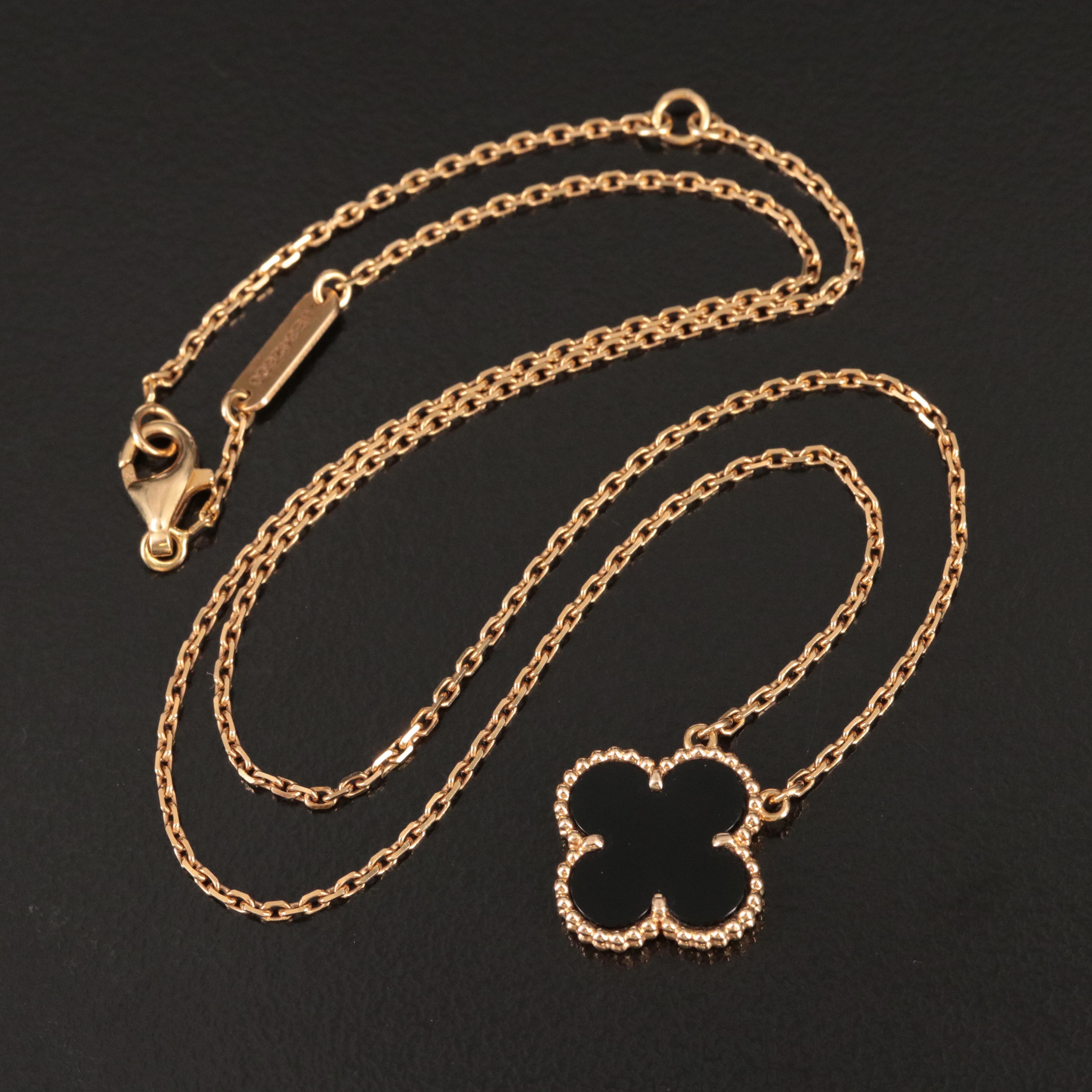 Van Cleef & Arpels "Vintage Alhambra" 18K Black Onyx Necklace